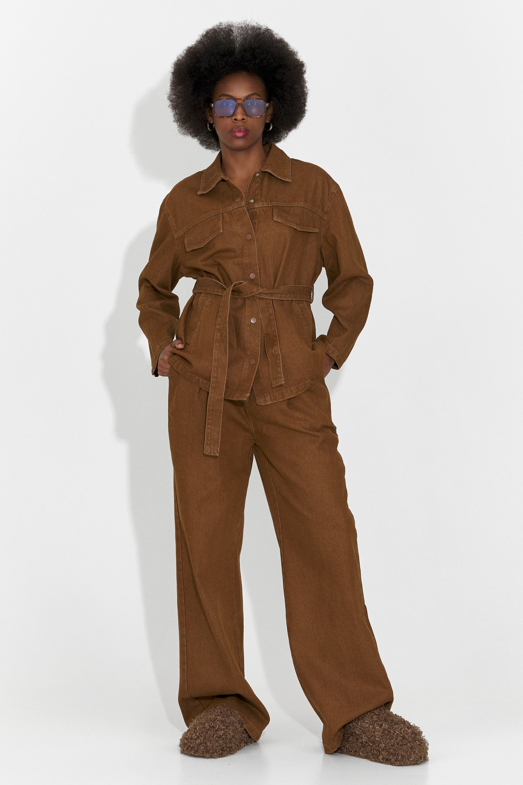 Дамски ежедневен комплект кафяв Isabele Bogas