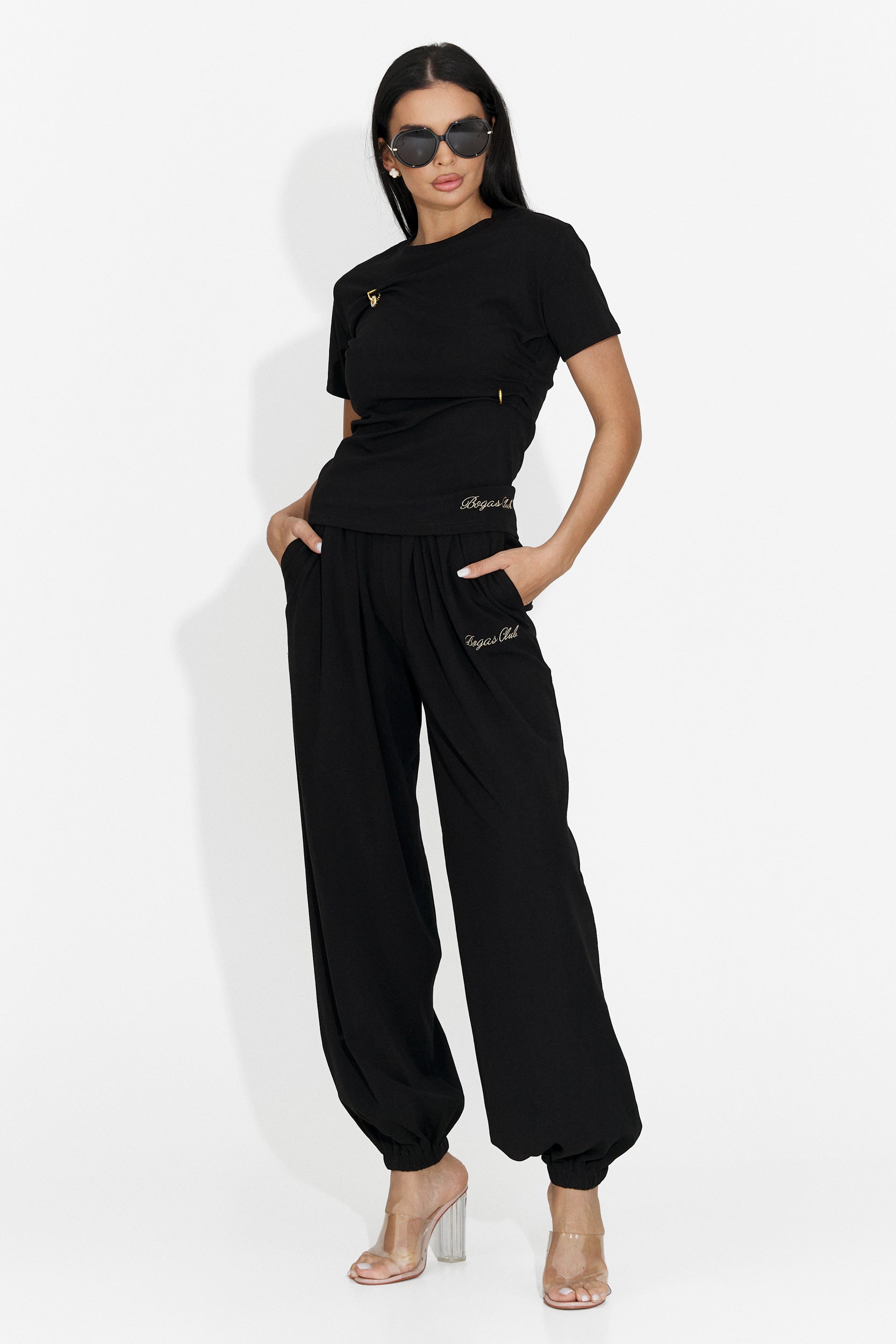 [Resigilat] Compleu dama cu pantaloni negru Leah Bogas