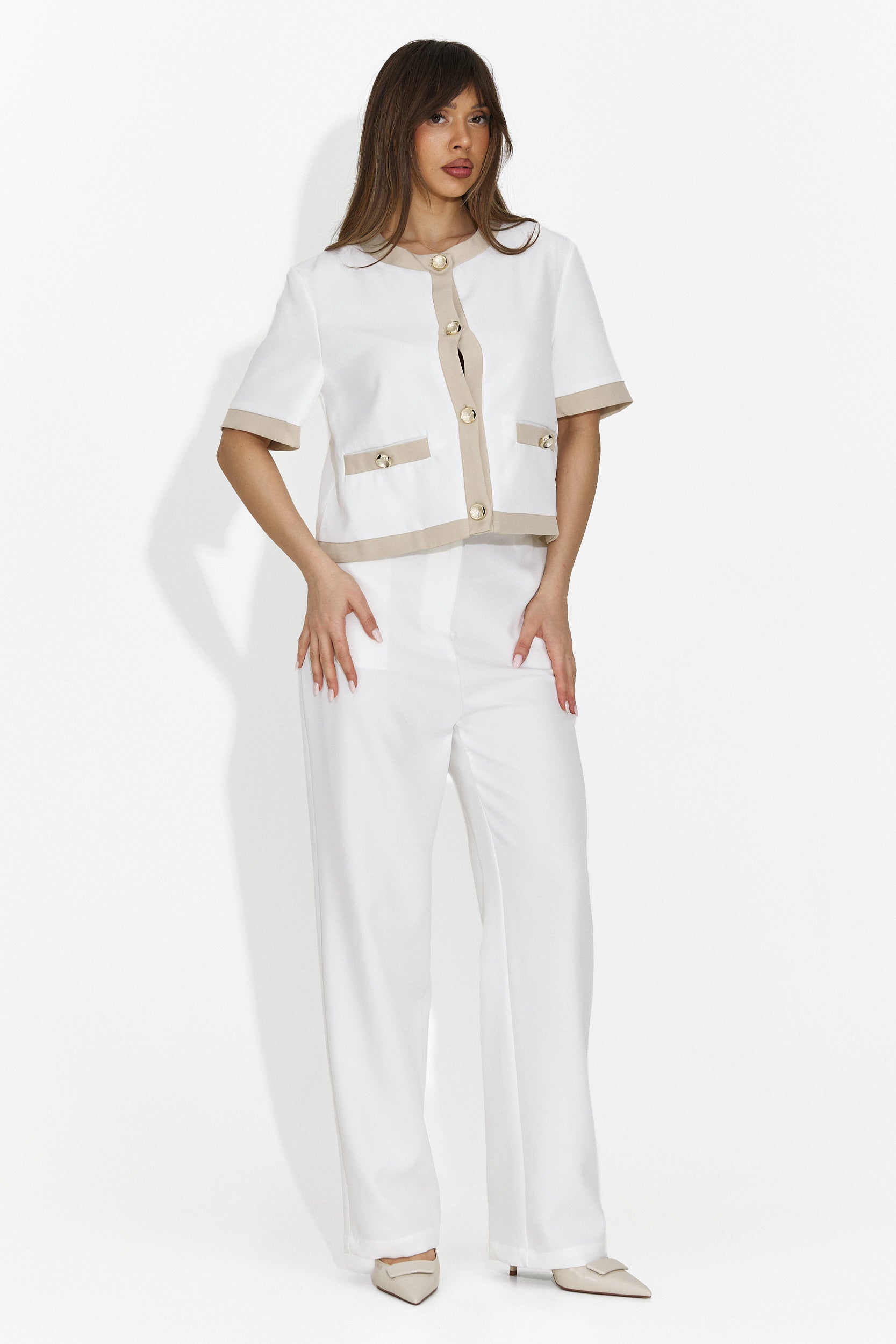 Елегантен дамски комплект в бяло Alecsia Bogas