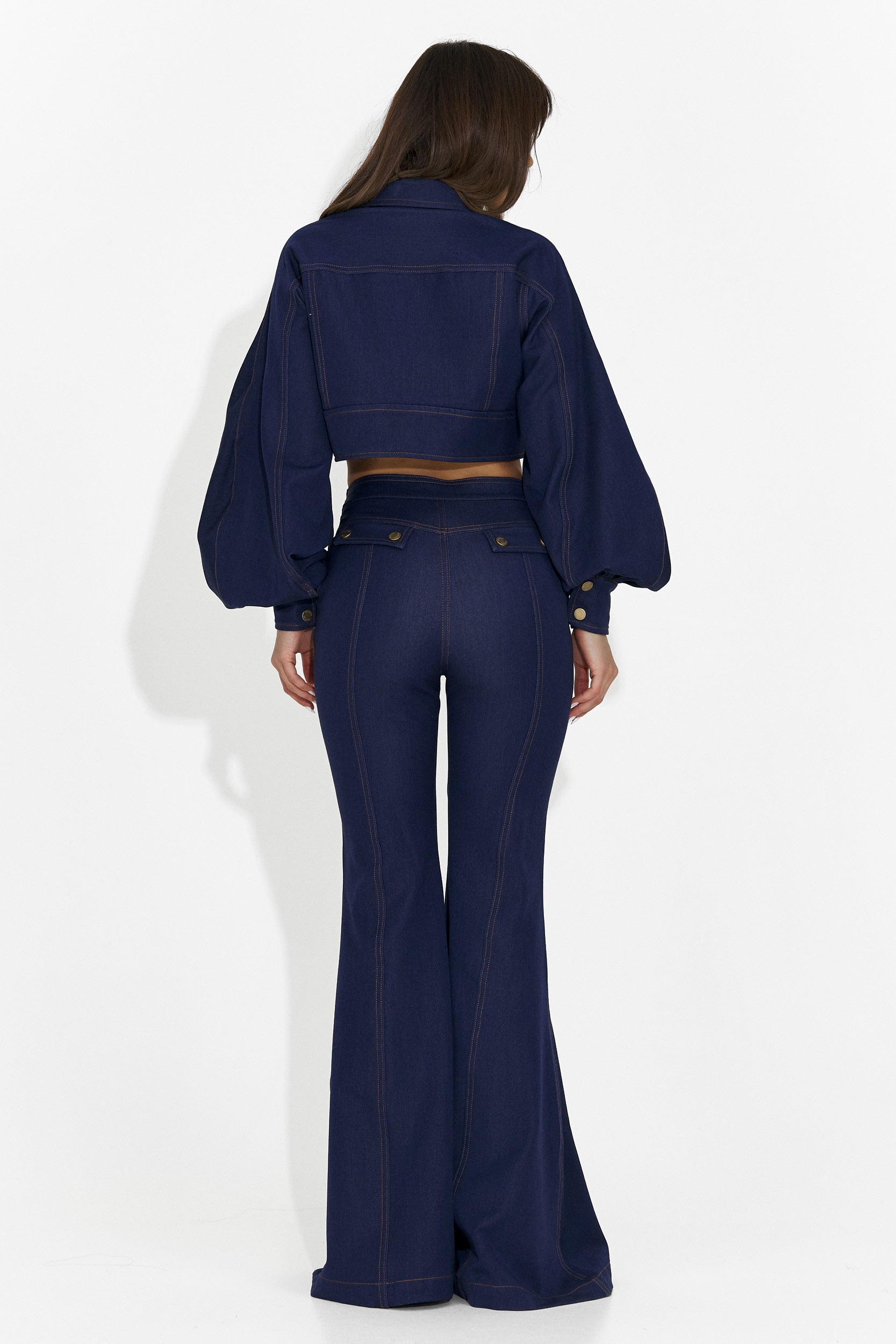 Дамски комплект панталони + яке синьо Kimala Bogas