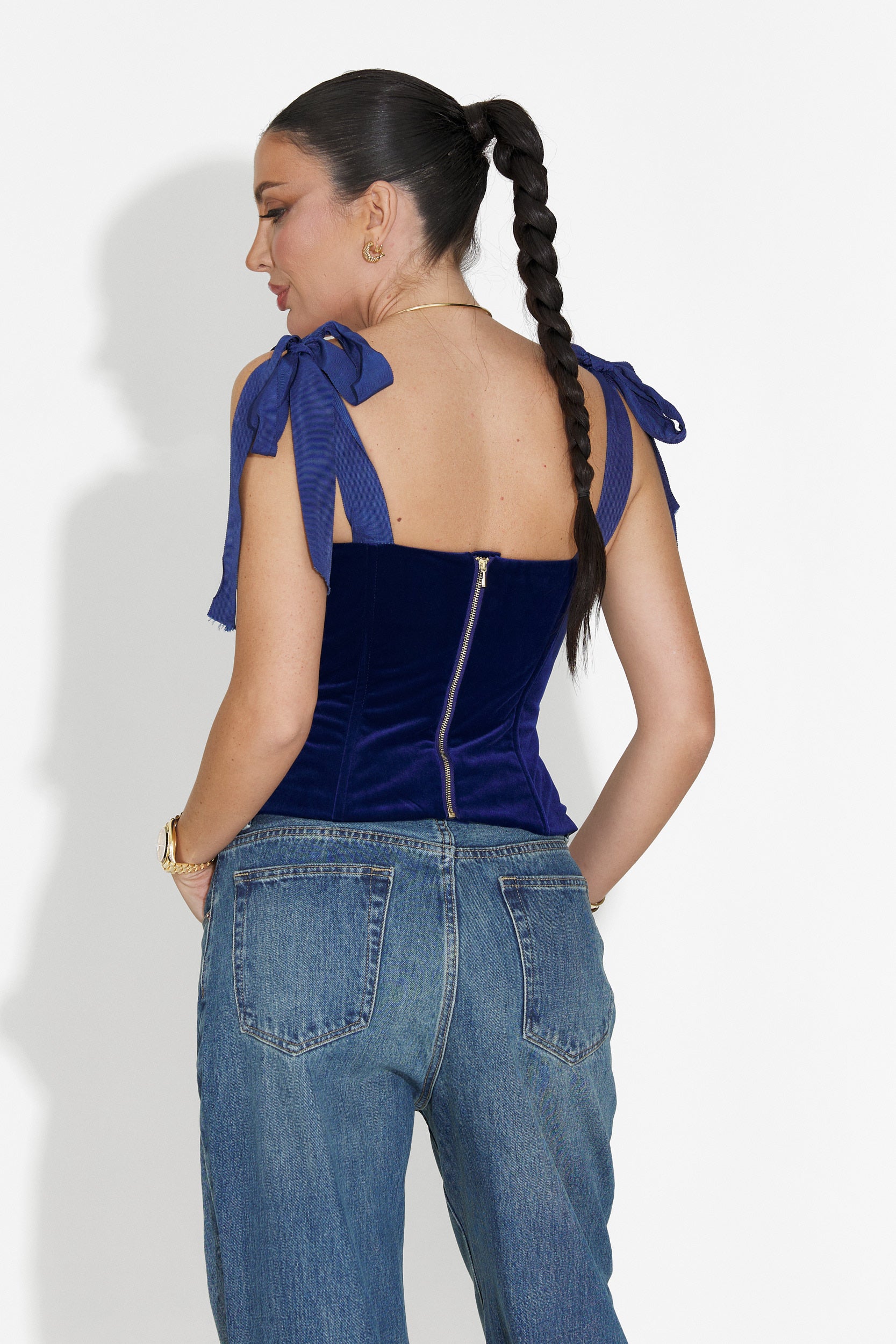 Елегантен дамски корсет в синьо Dianela Bogas