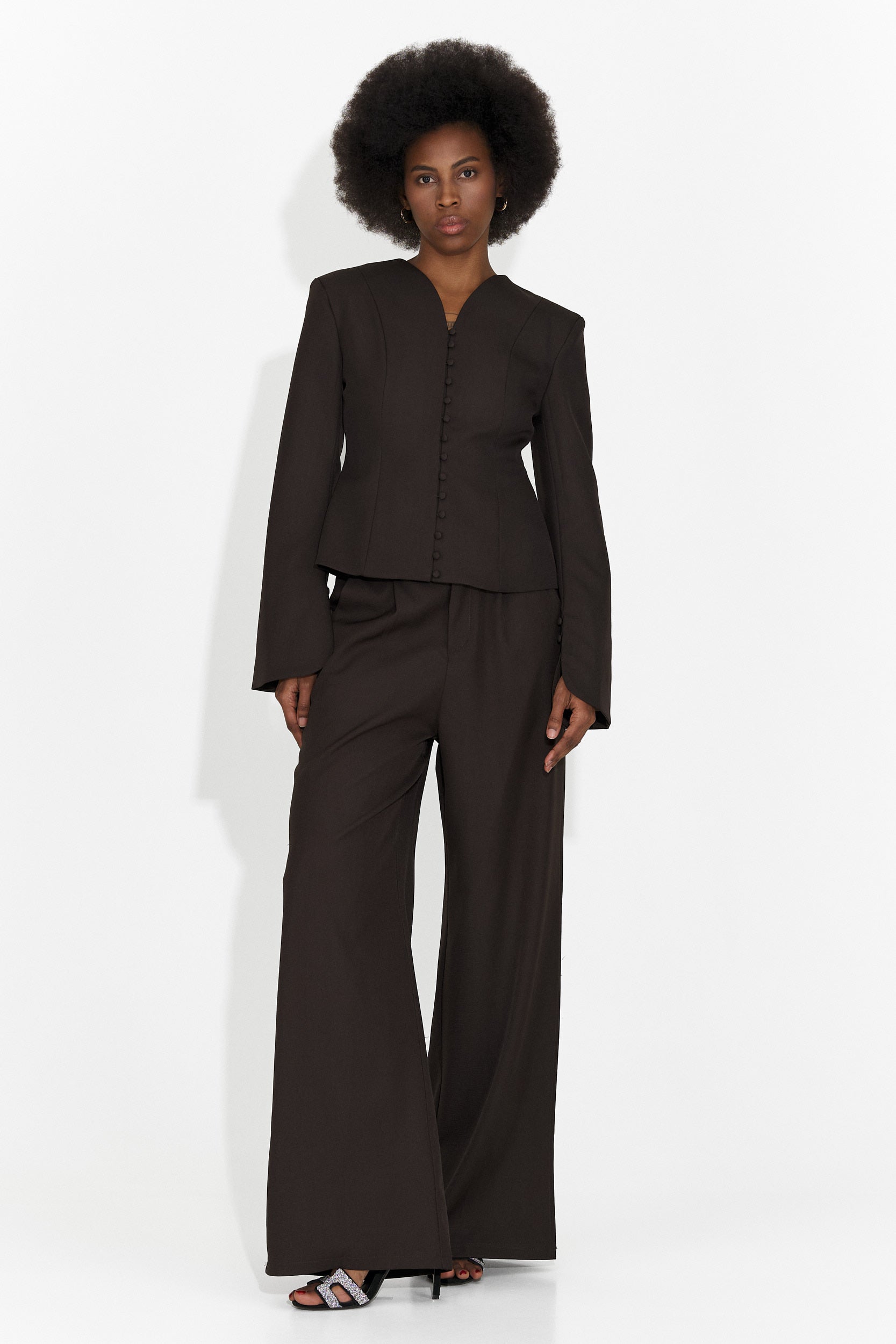 Елегантен черен костюм с панталон Jayne Bogas