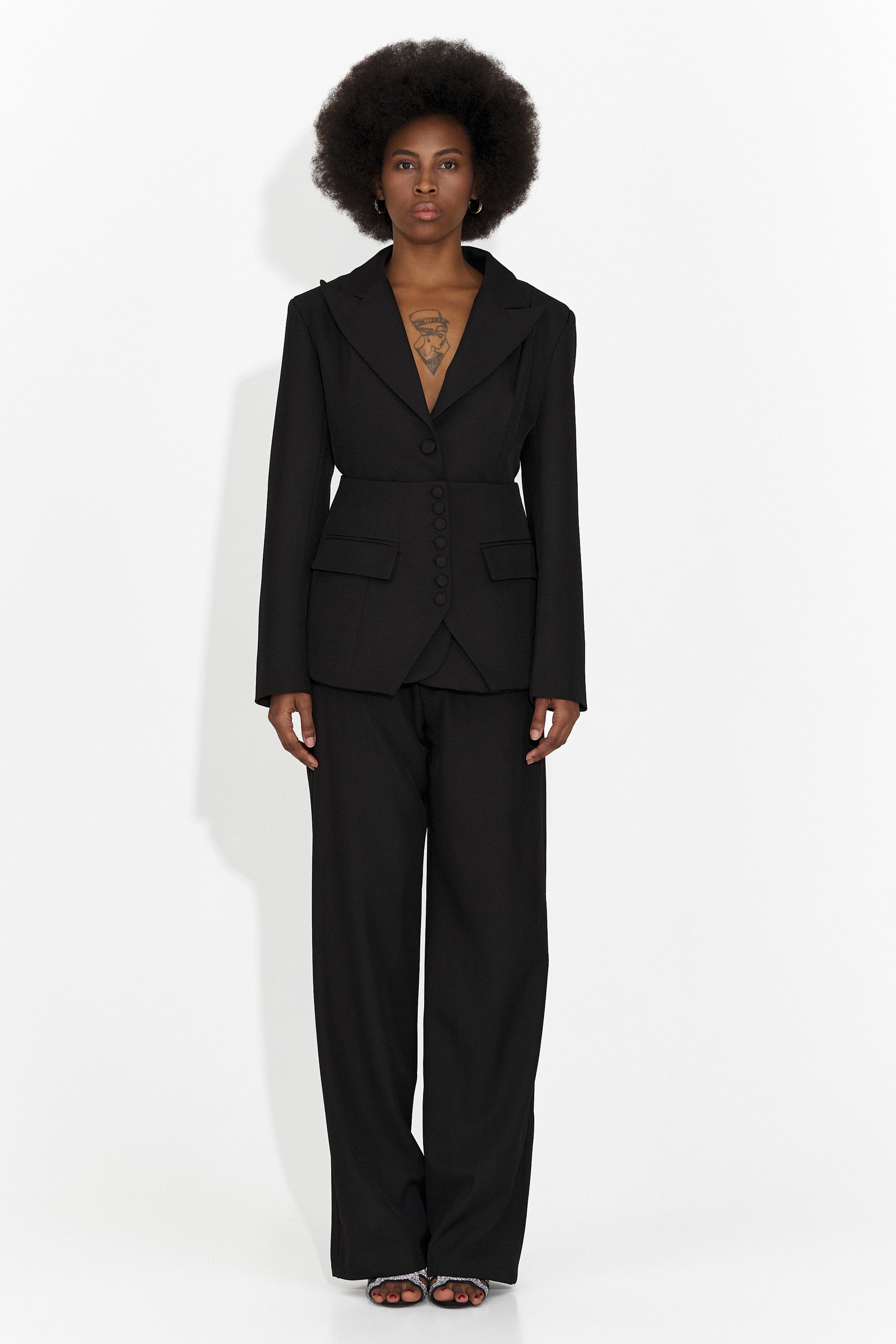 Дамски костюм 3 части сако + корсет + панталони черен Glimena Bogas