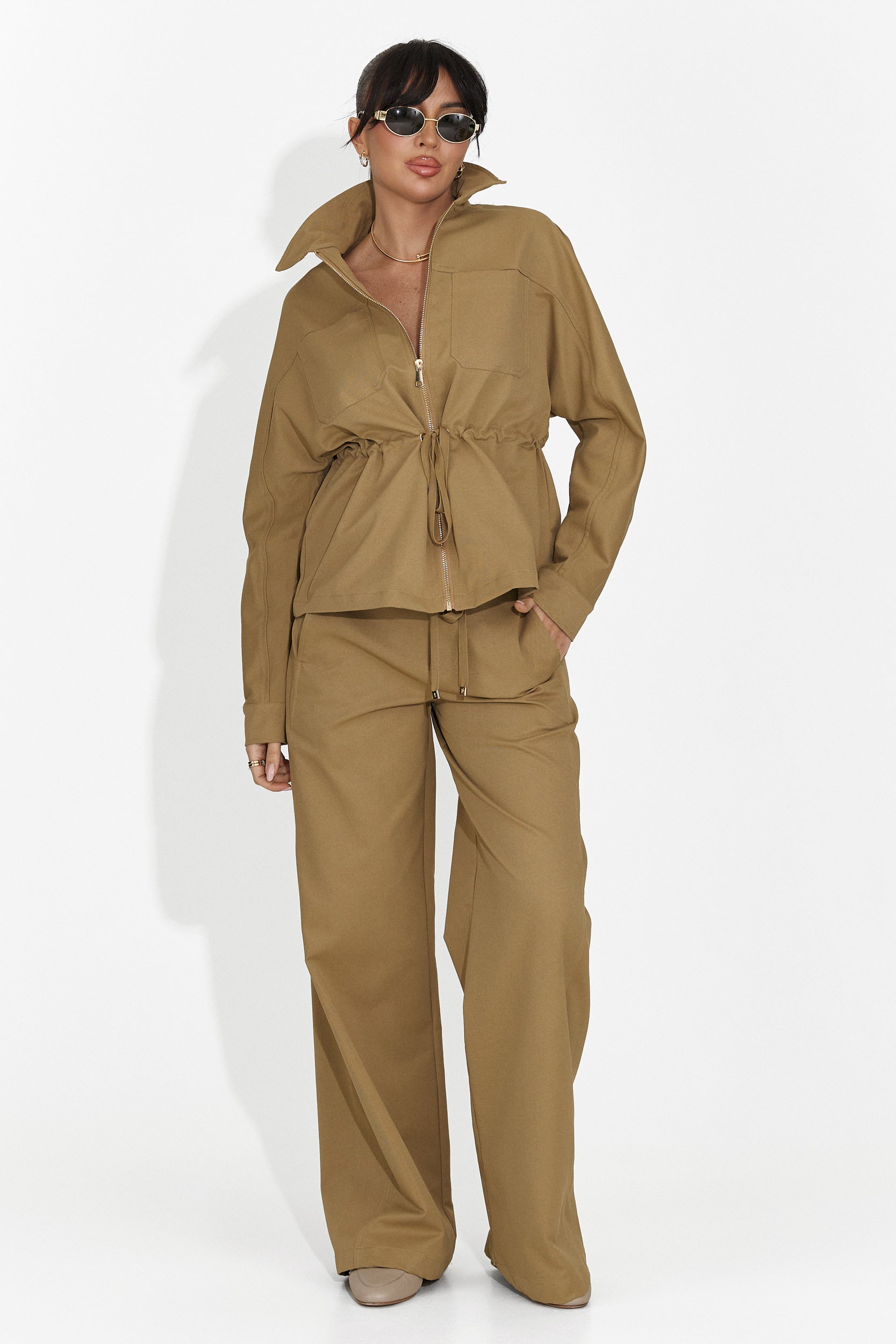 Елегантен дамски костюм в кафяво Elenya Bogas