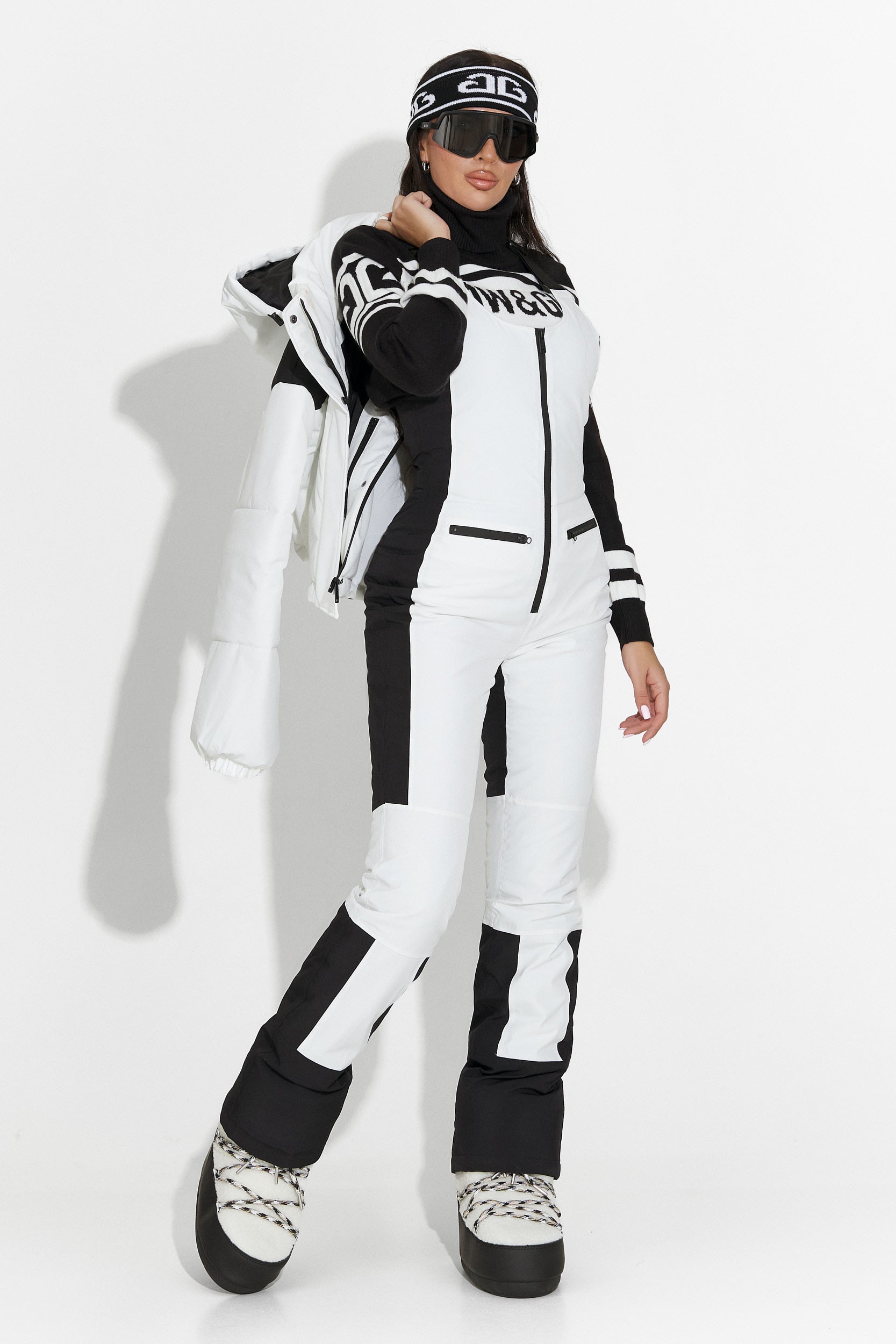 Бял ежедневен ски костюм Camelay Bogas