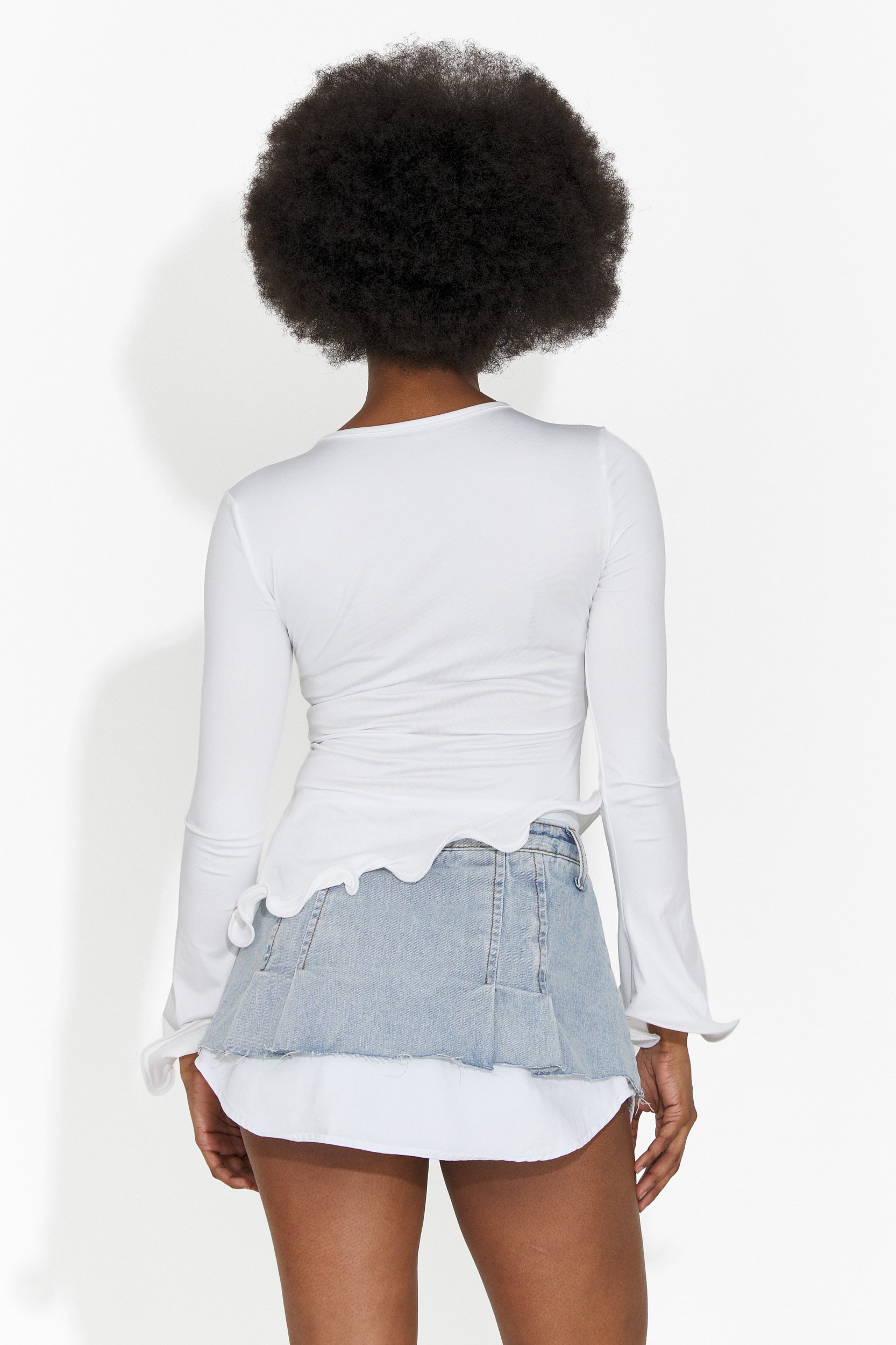 Дамска ежедневна пола светлосиня Iustina Bogas