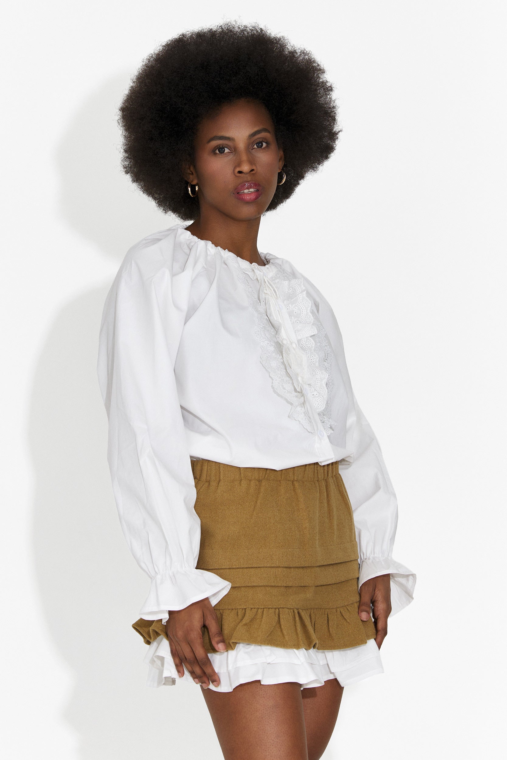 Дамска ежедневна кафява пола Helenia Bogas