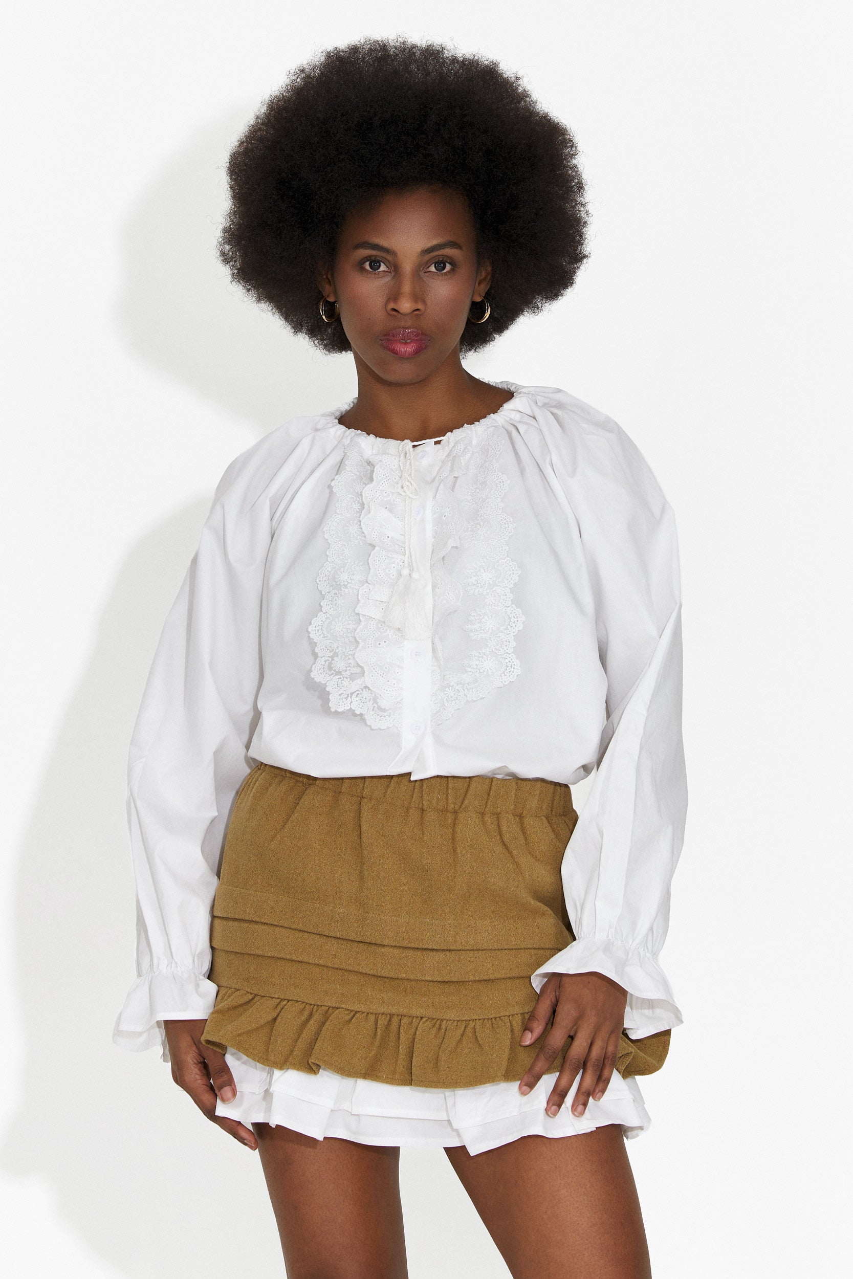 Дамска ежедневна кафява пола Helenia Bogas