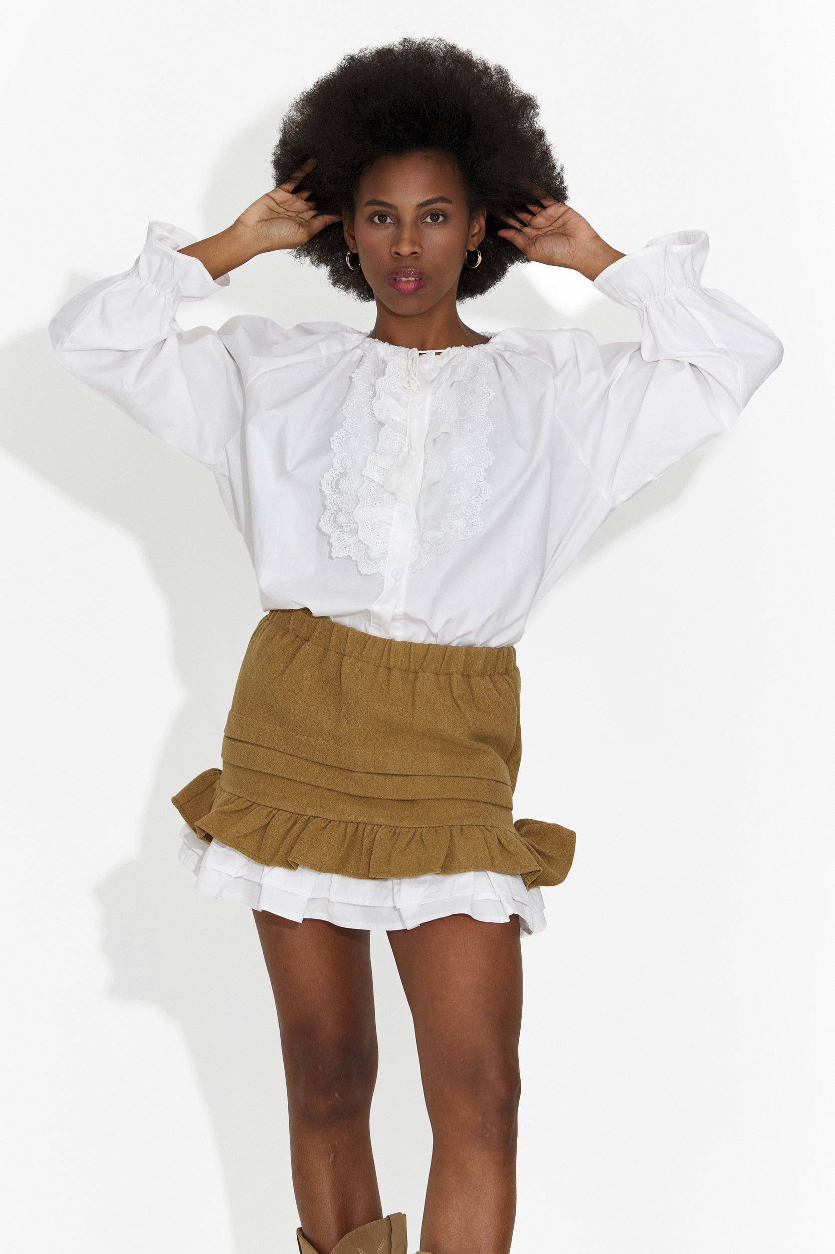 Дамска ежедневна кафява пола Helenia Bogas