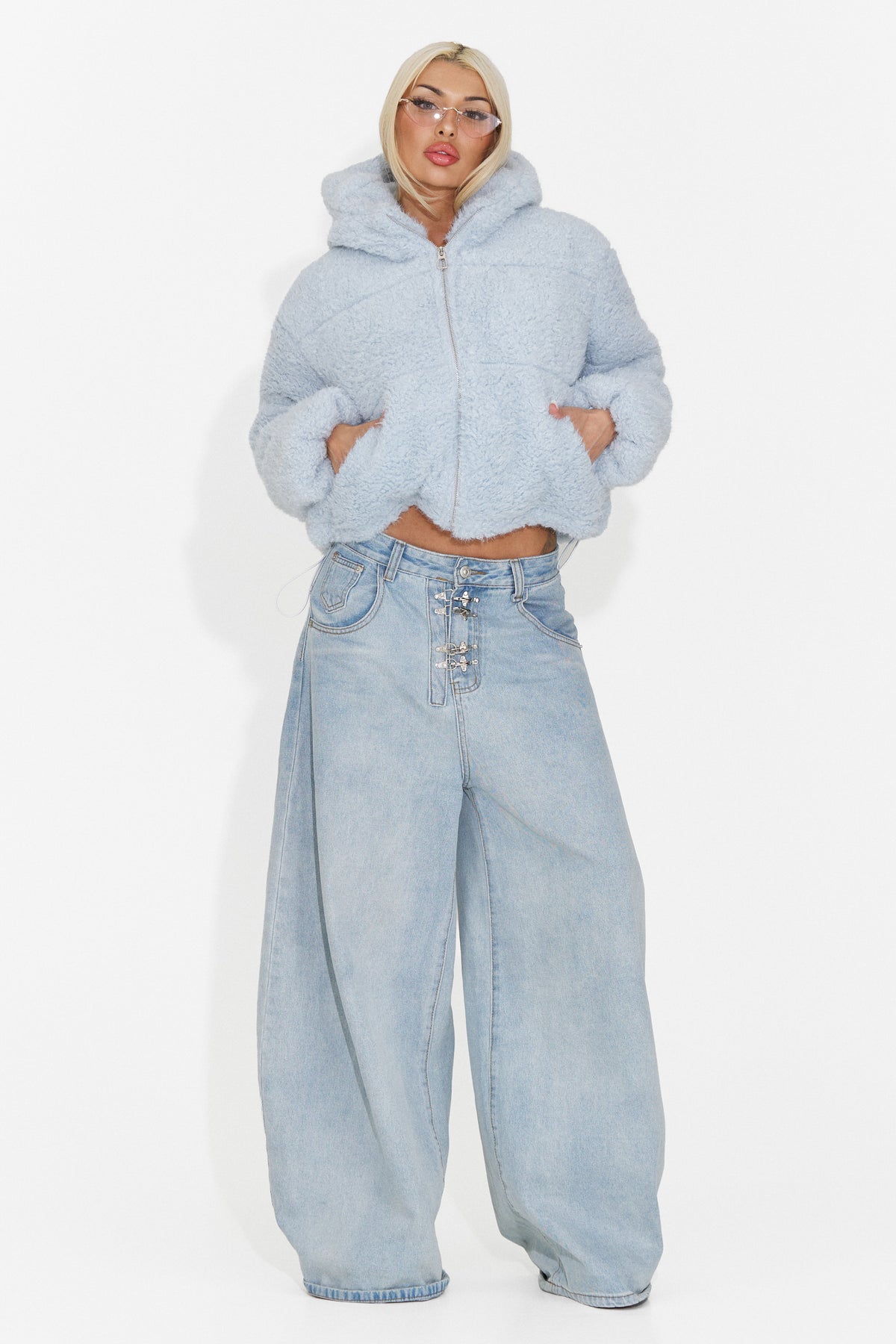 Geaca casual bleu Derenoena Bogas