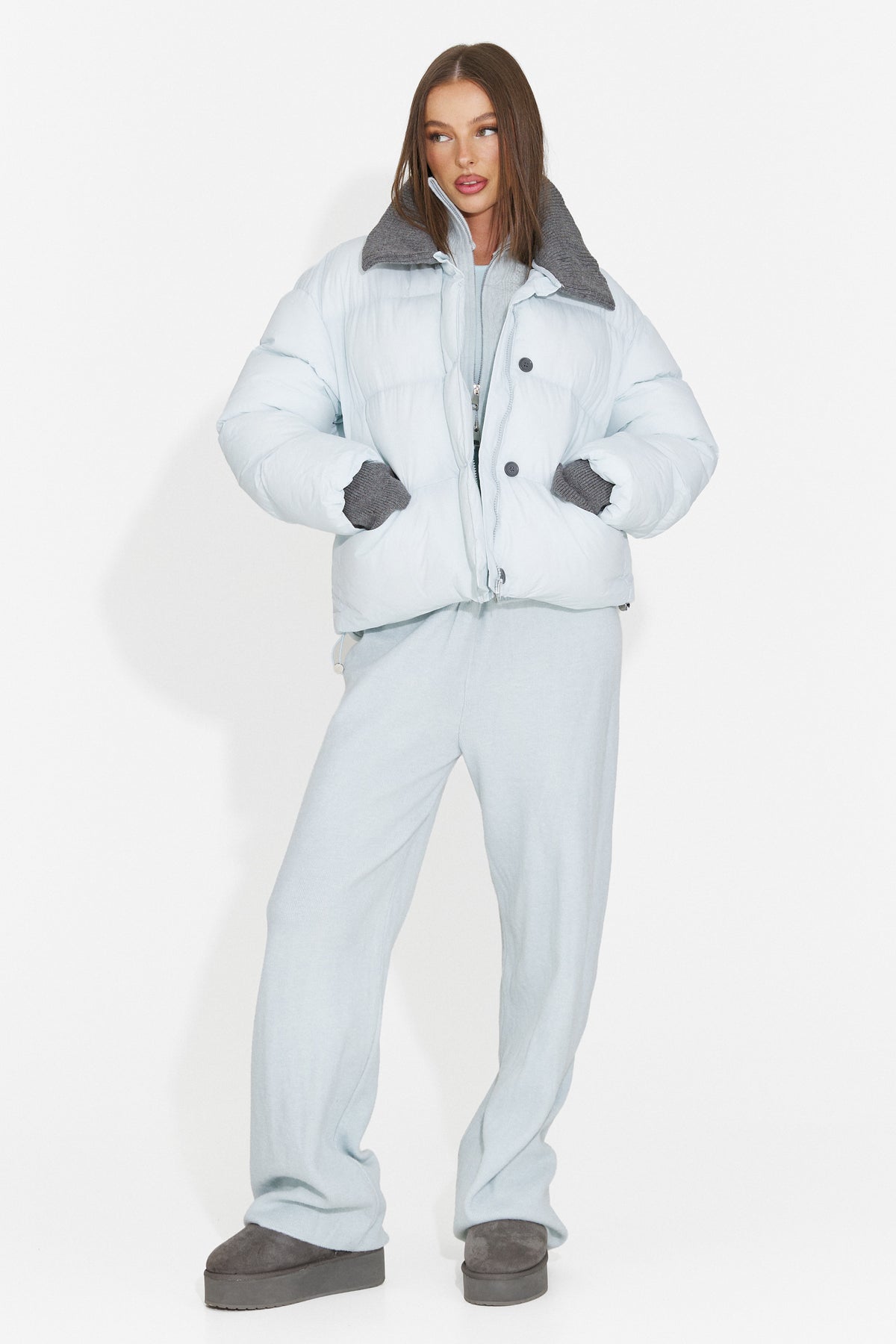 Geaca casual bleu Dynualia Bogas