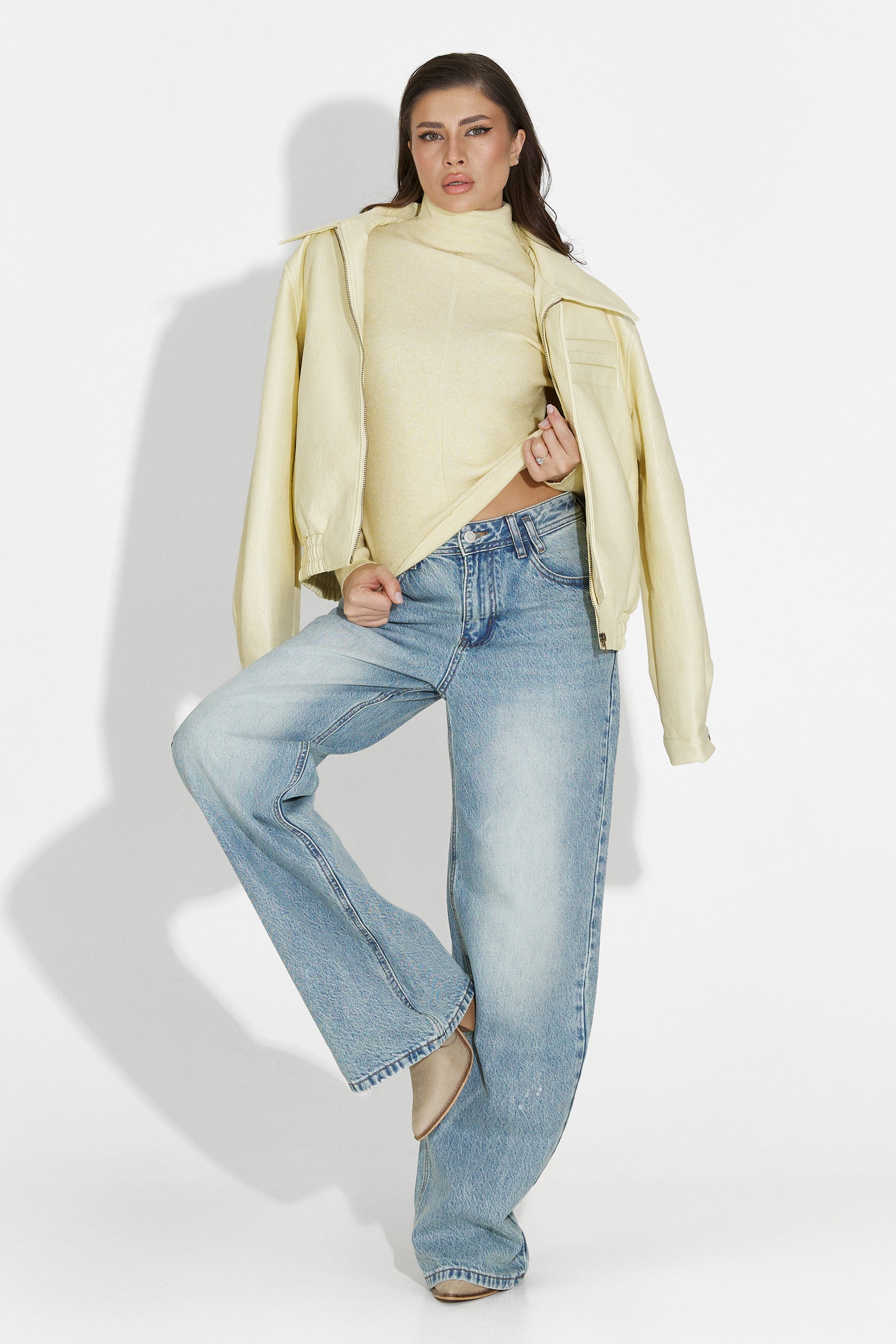 Жълта дамска кежуал яке Lionia Bogas