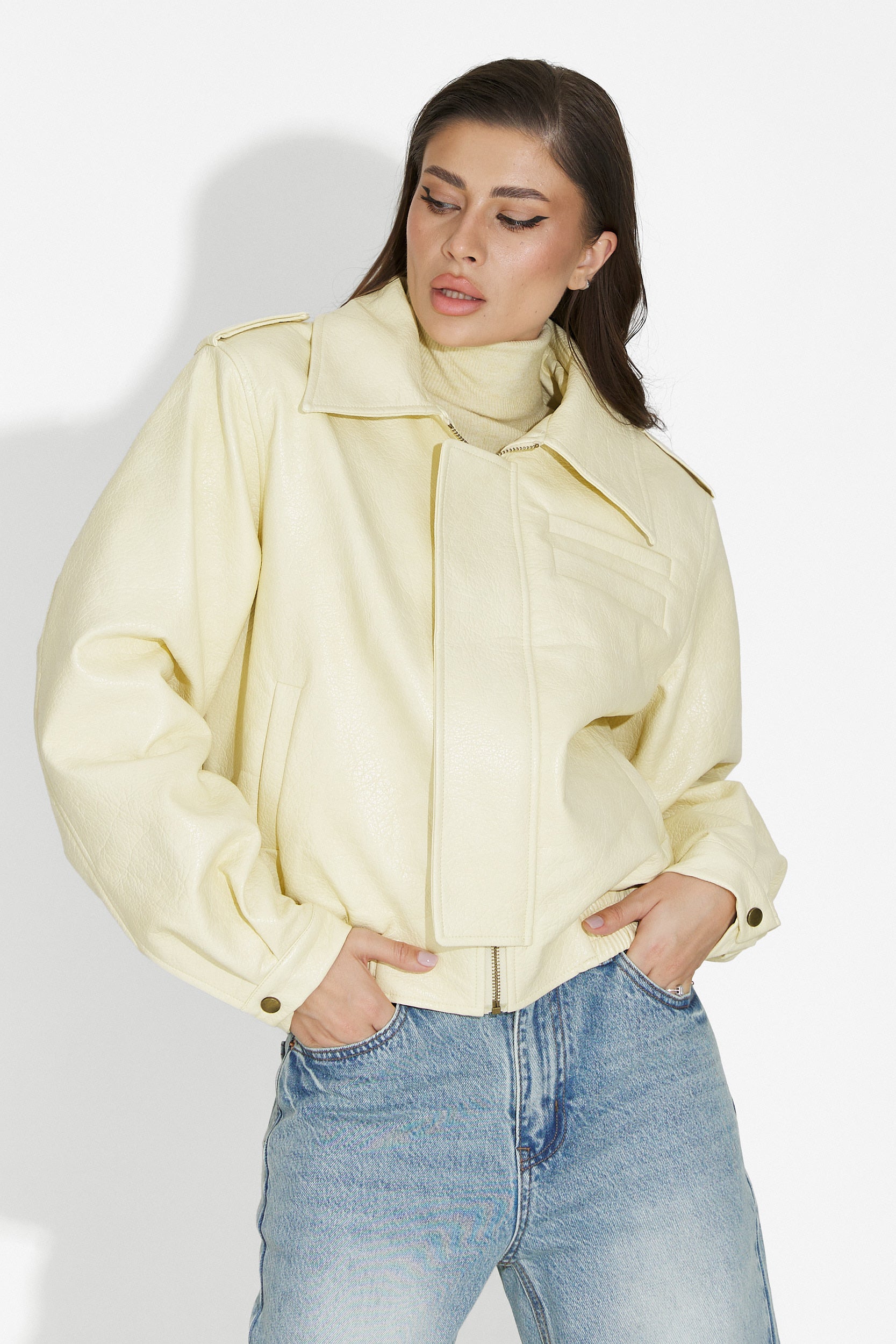 Жълта дамска кежуал яке Lionia Bogas