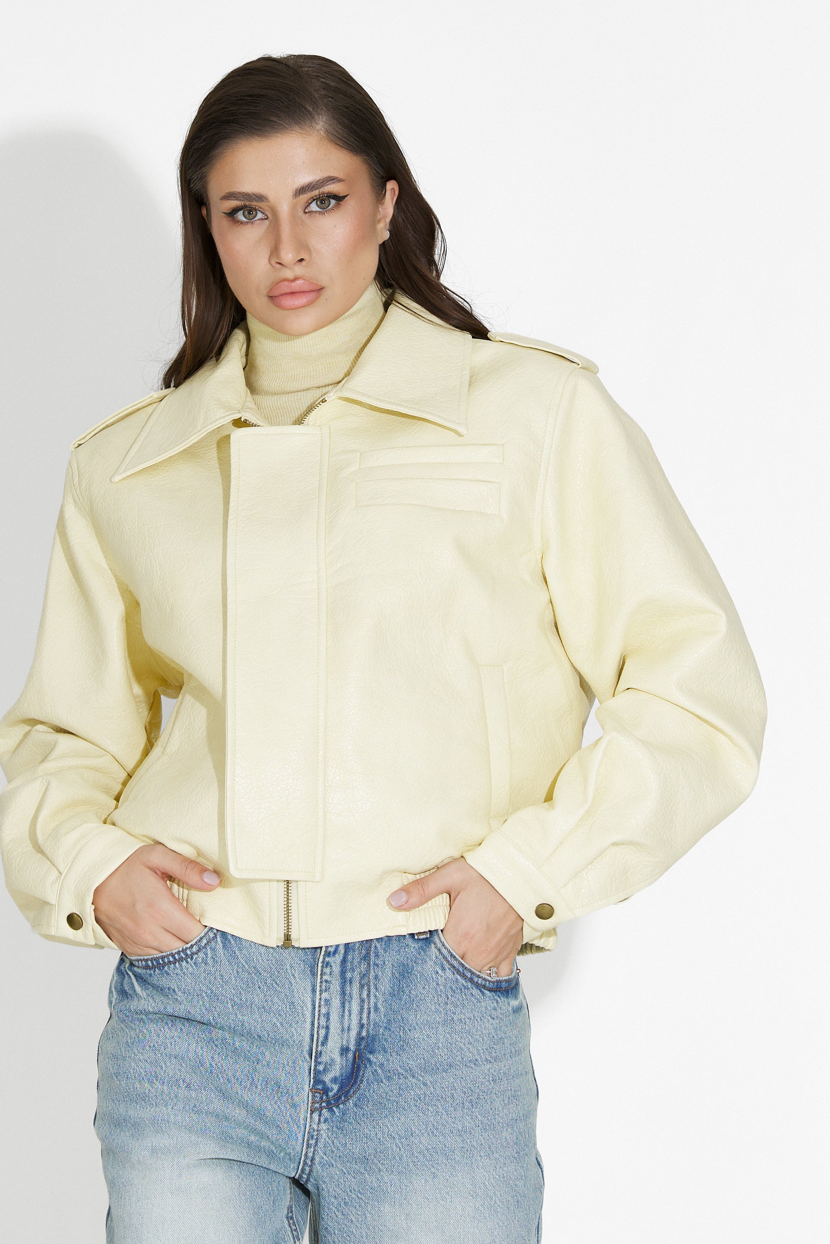 Жълта дамска кежуал яке Lionia Bogas