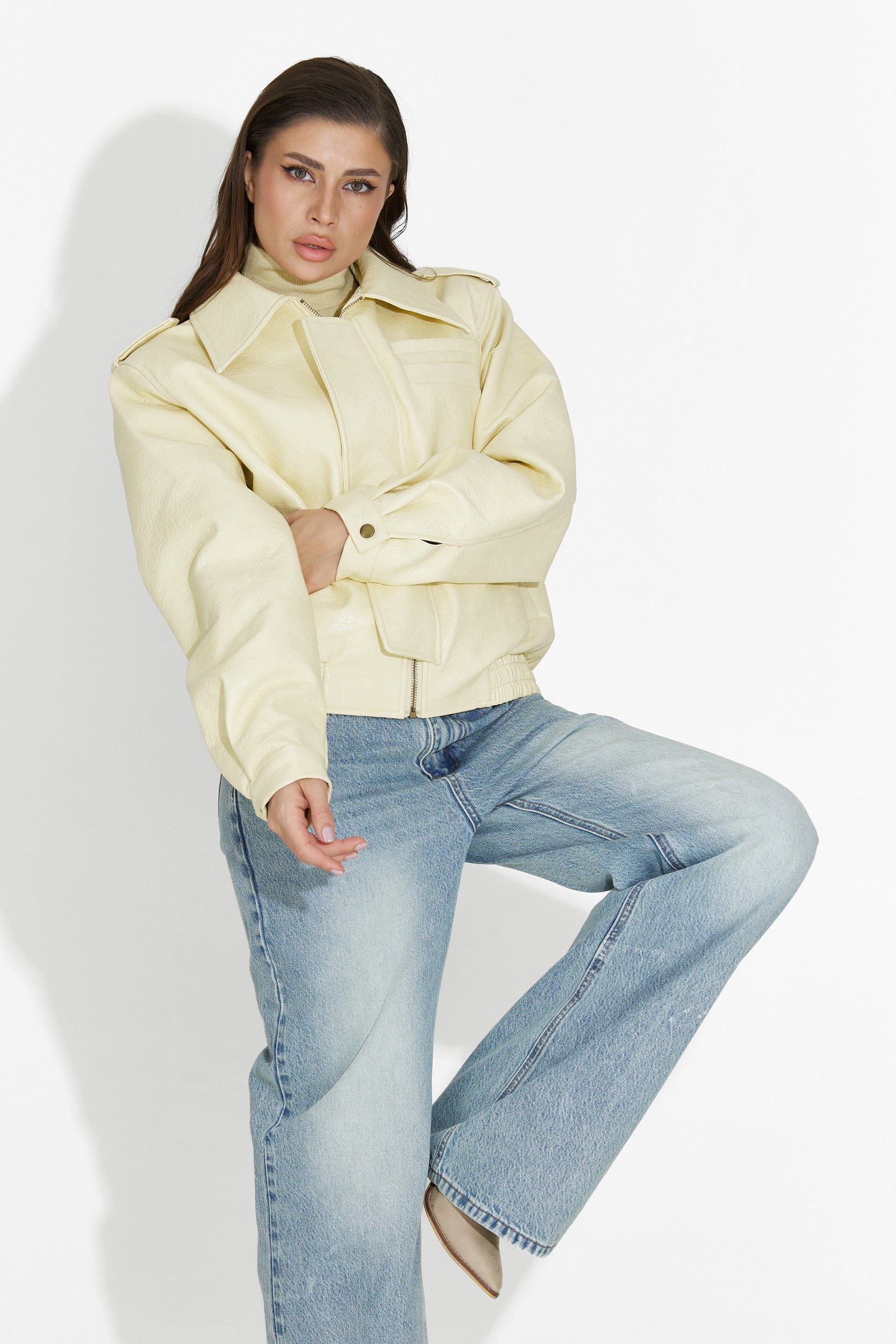 Жълта дамска кежуал яке Lionia Bogas