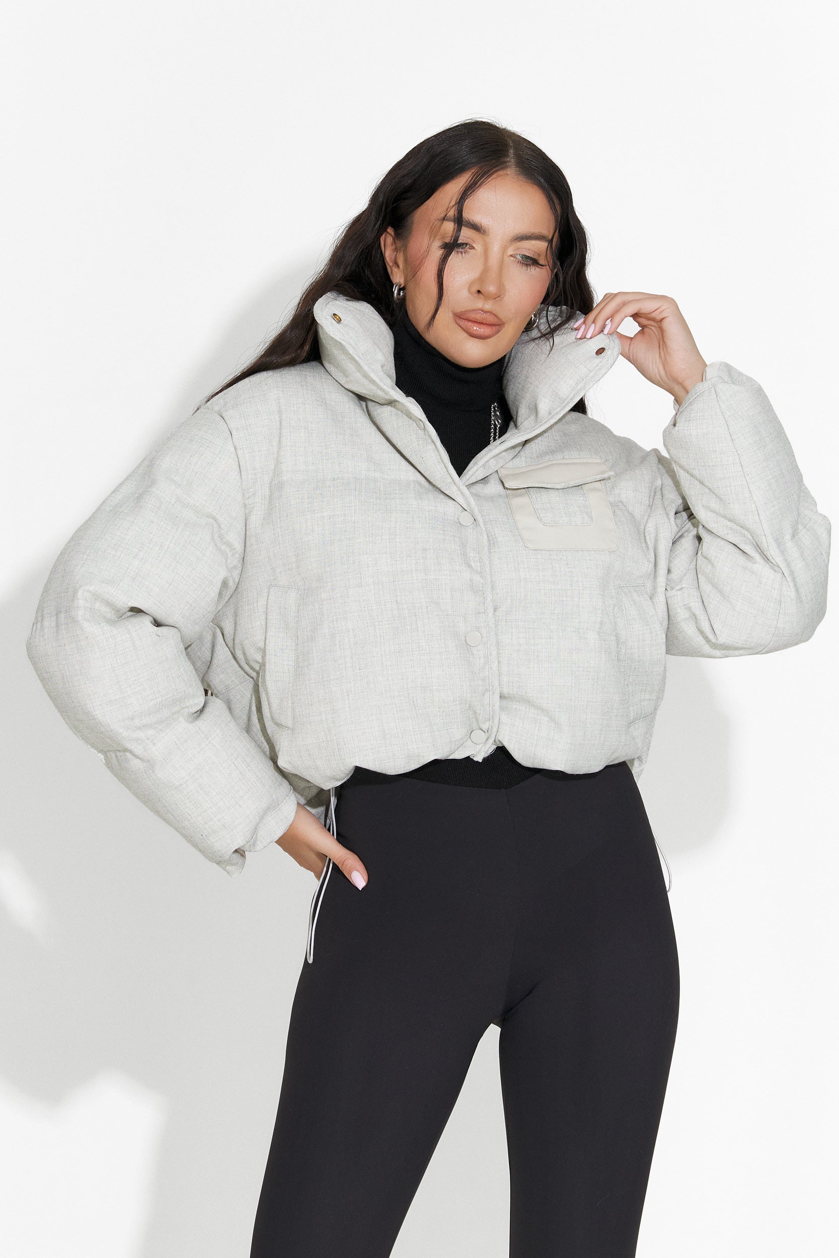 Сива ежедневна дамска яке Elvora Bogas