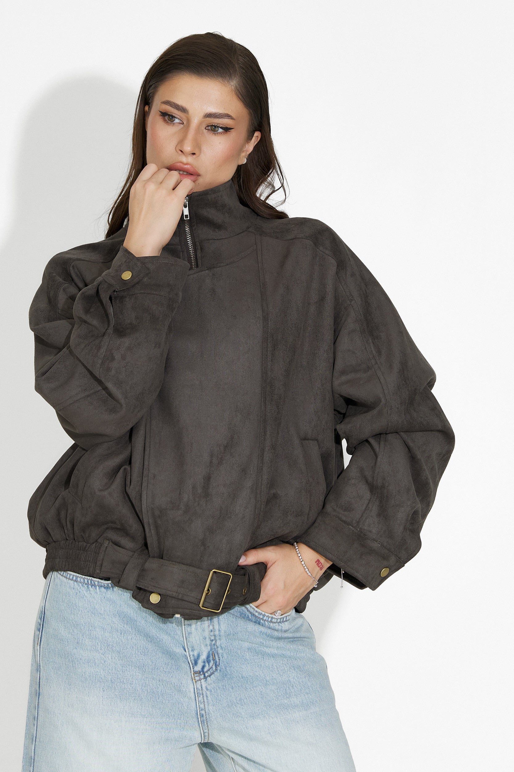 Дамско кежуал сиво яке Ismoria Bogas