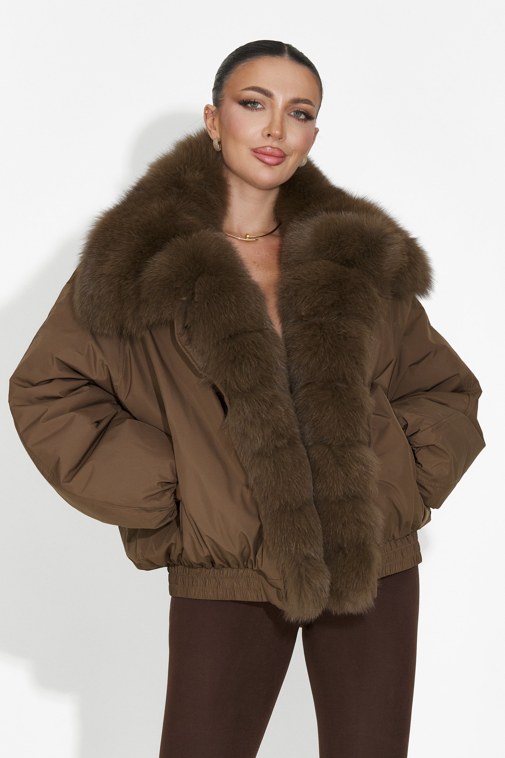 Кафяво дамско спортно яке Arvion Bogas