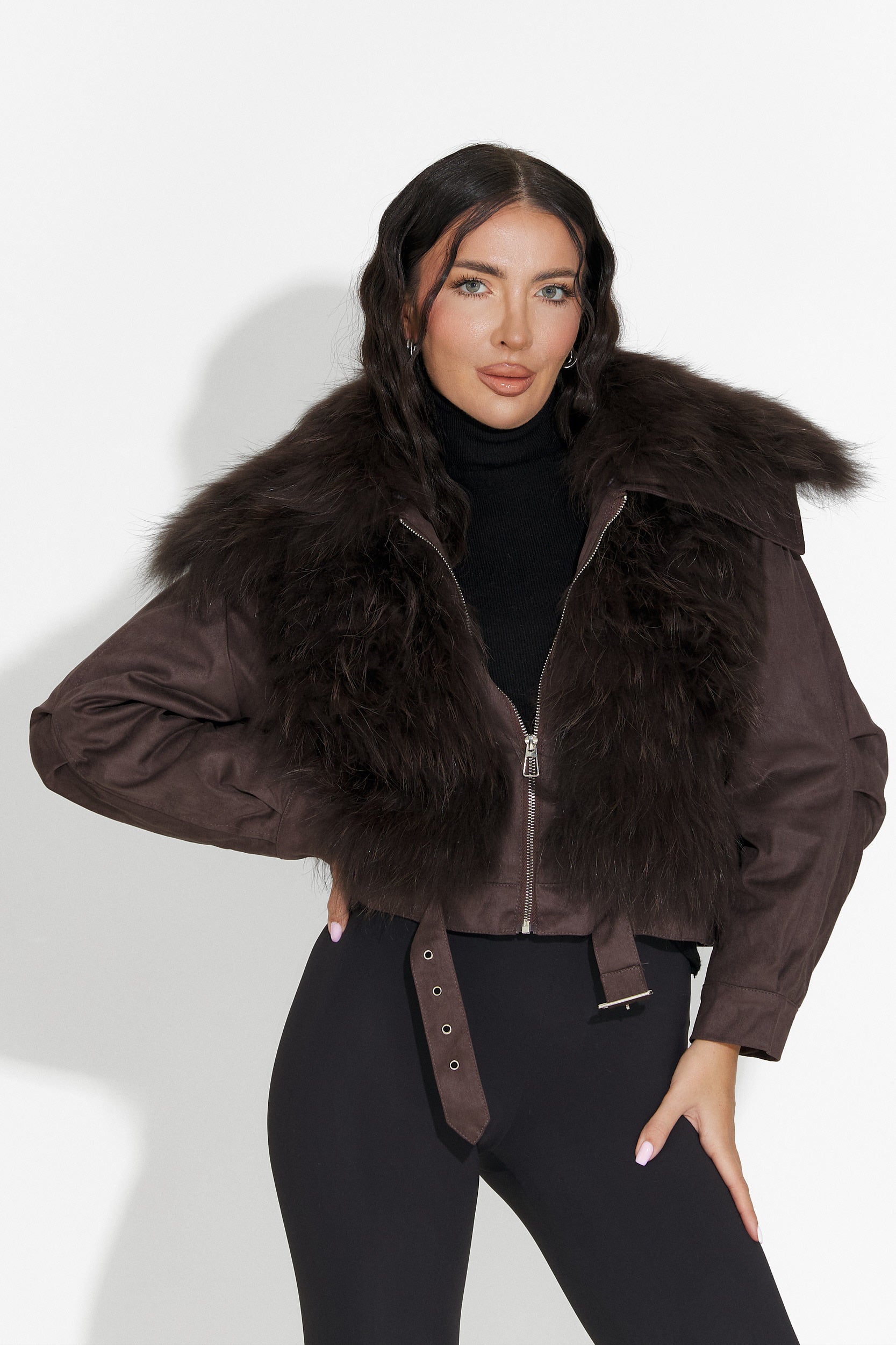 Кафяво дамско ежедневно яке Dresara Bogas