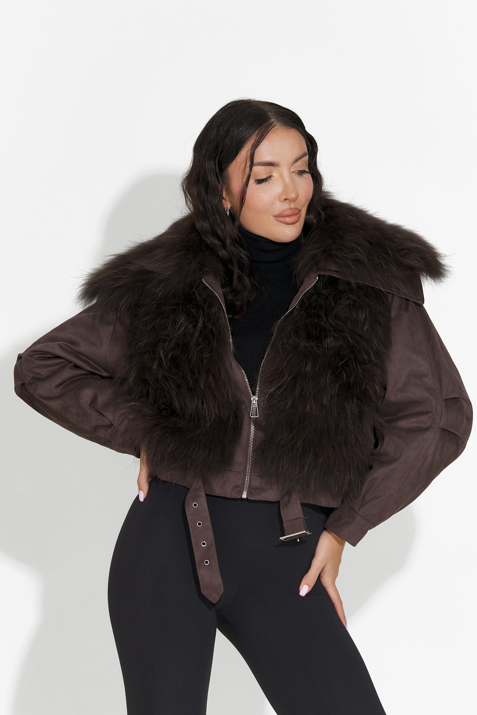 Кафяво дамско ежедневно яке Dresara Bogas