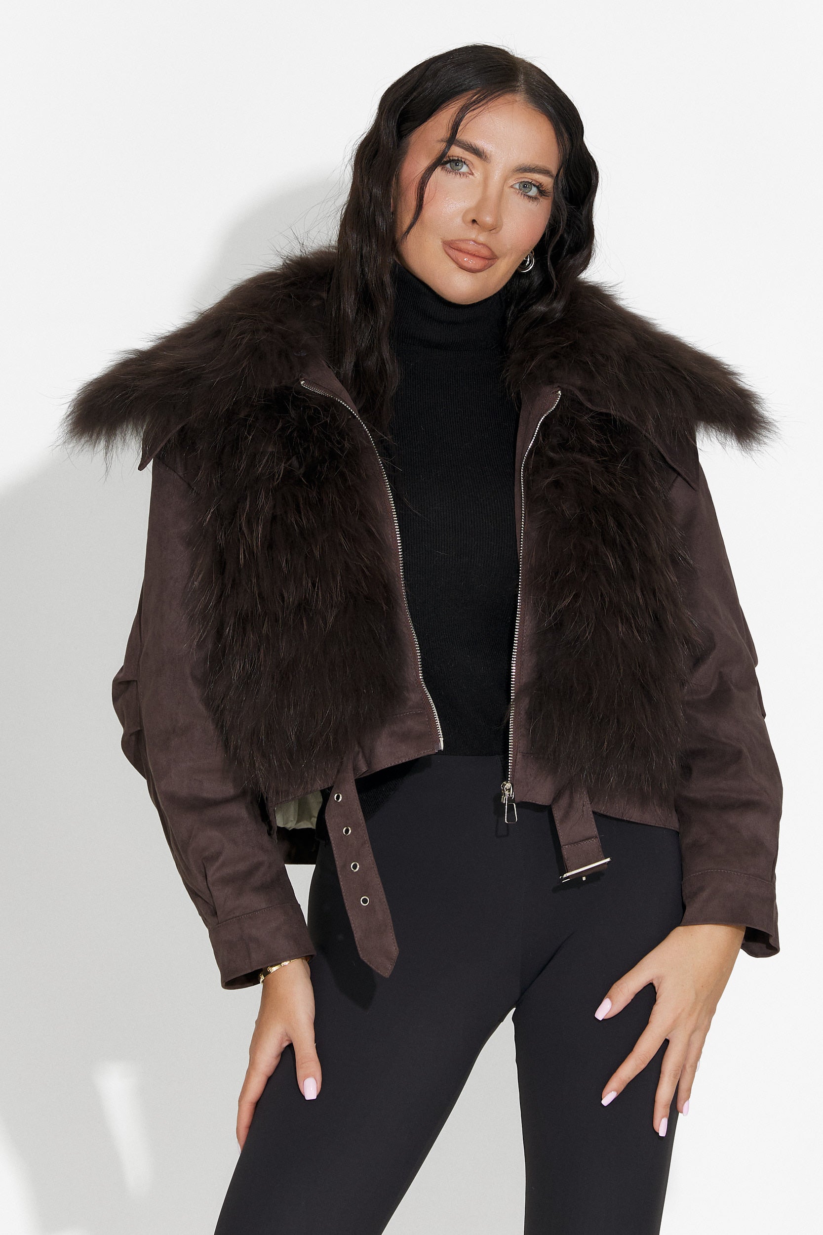 Кафяво дамско ежедневно яке Dresara Bogas