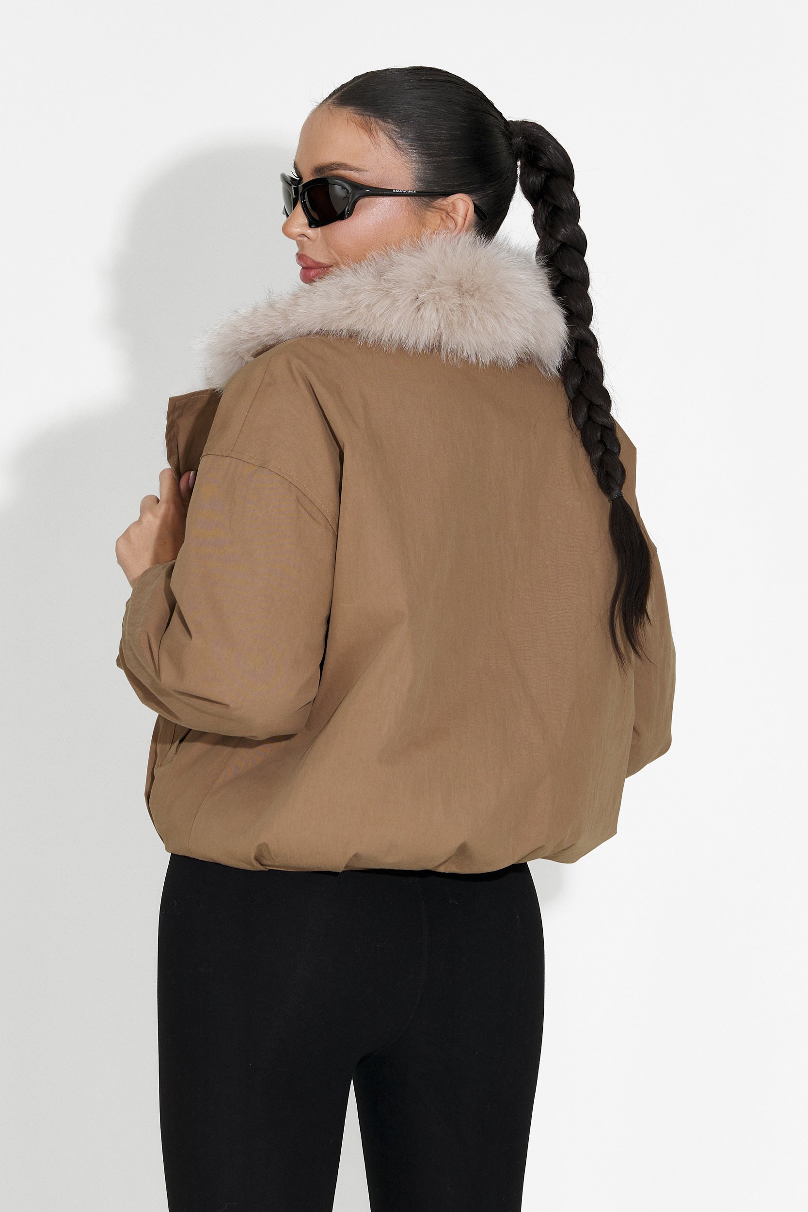 Кафяво дамско спортно яке Eriora Bogas