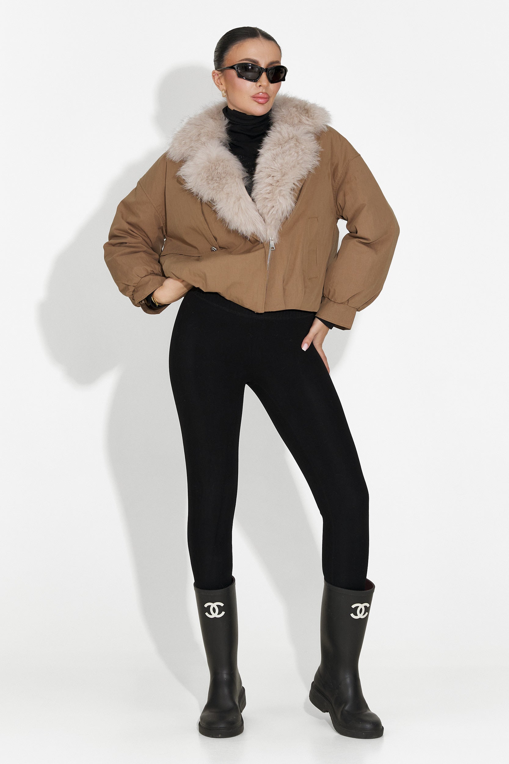 Кафяво дамско спортно яке Eriora Bogas