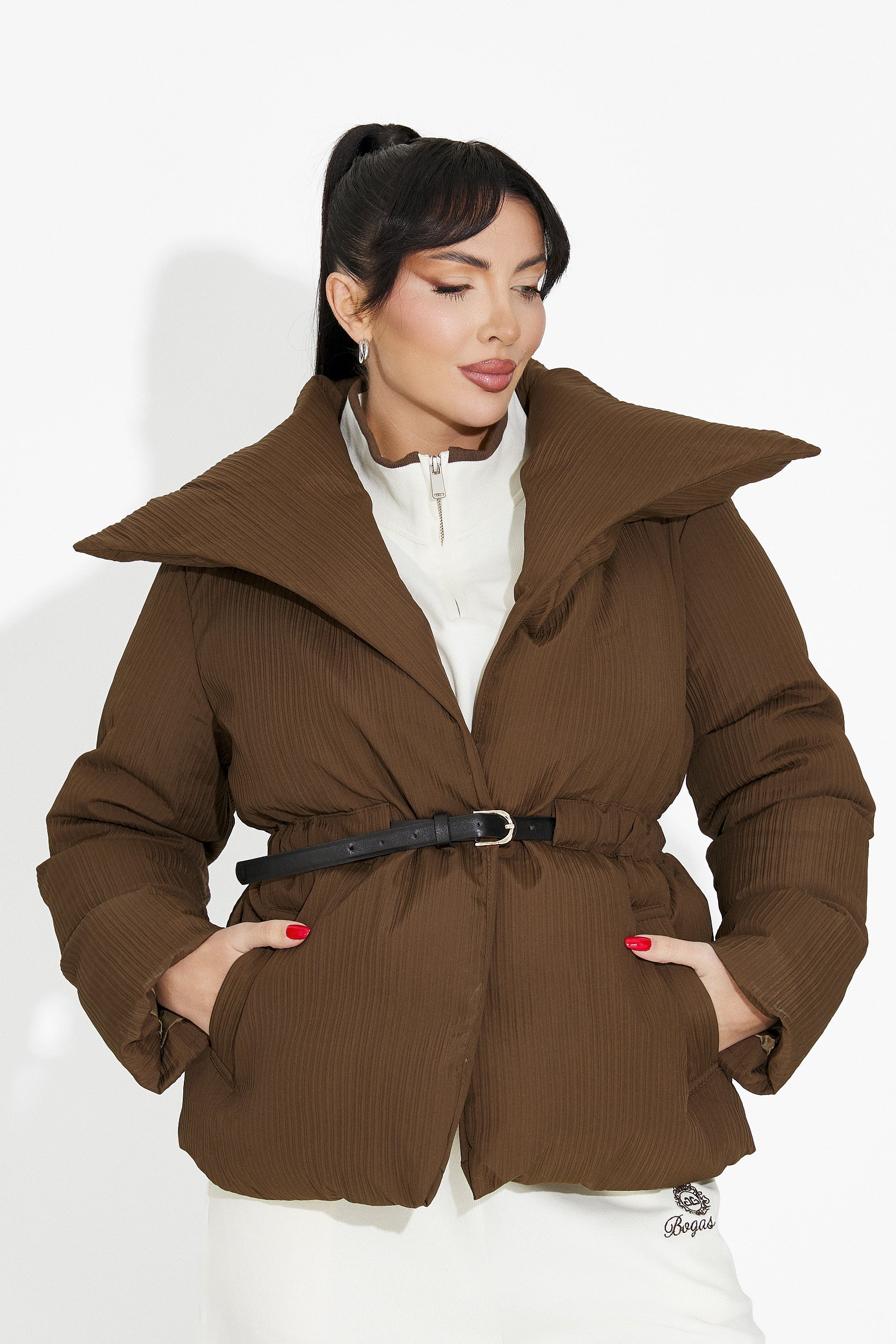 Дамско ежедневно яке кафяво Kenyra Bogas