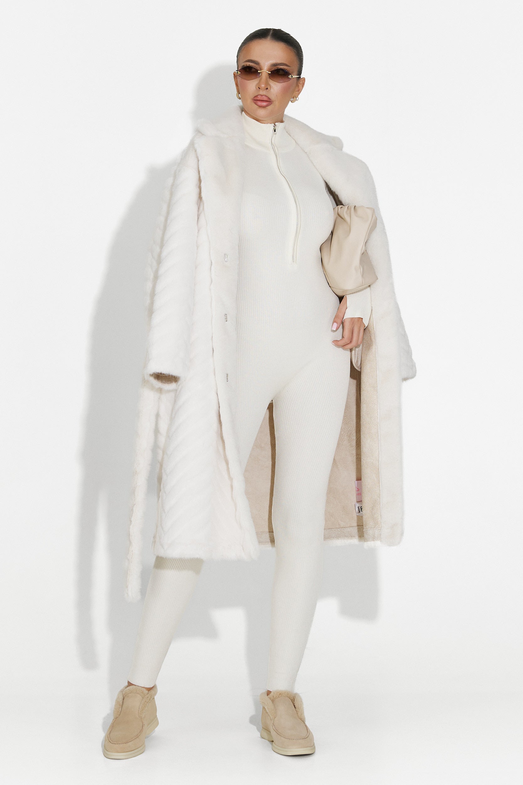 Бежов кожуш от козина Lunaris Bogas