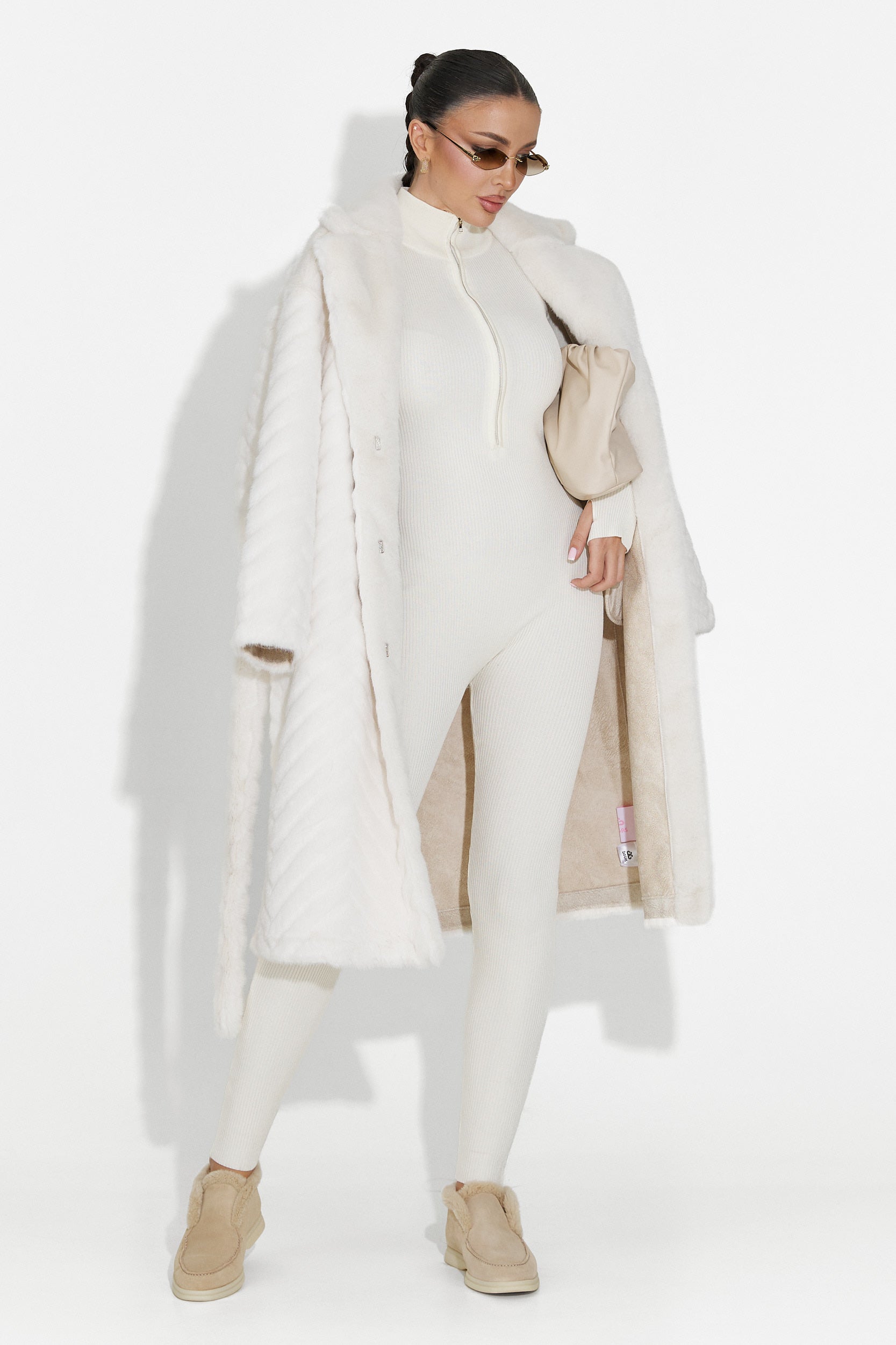 Бежов кожуш от козина Lunaris Bogas