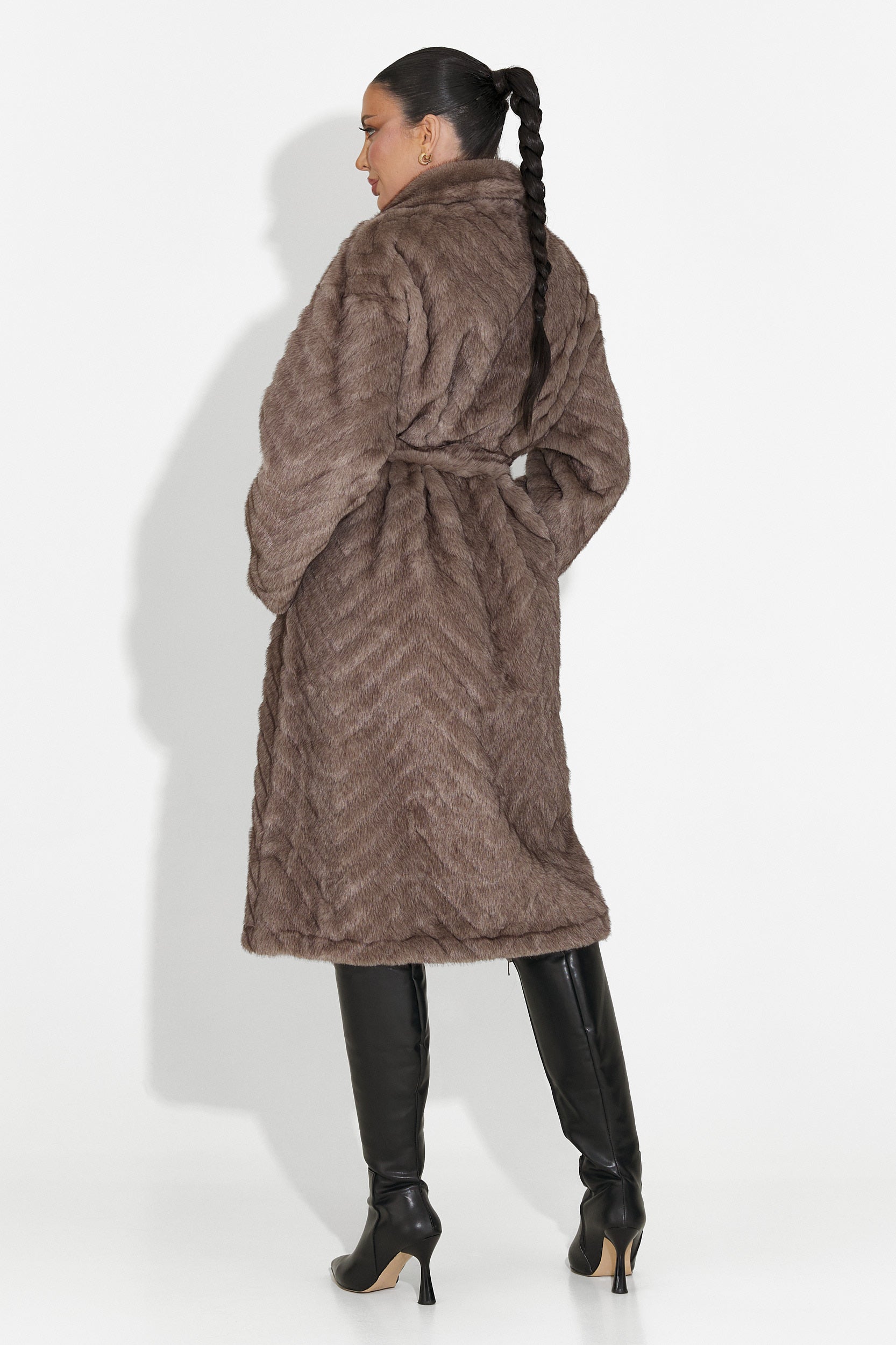 Кожено палто в сиво от Lunaris Bogas