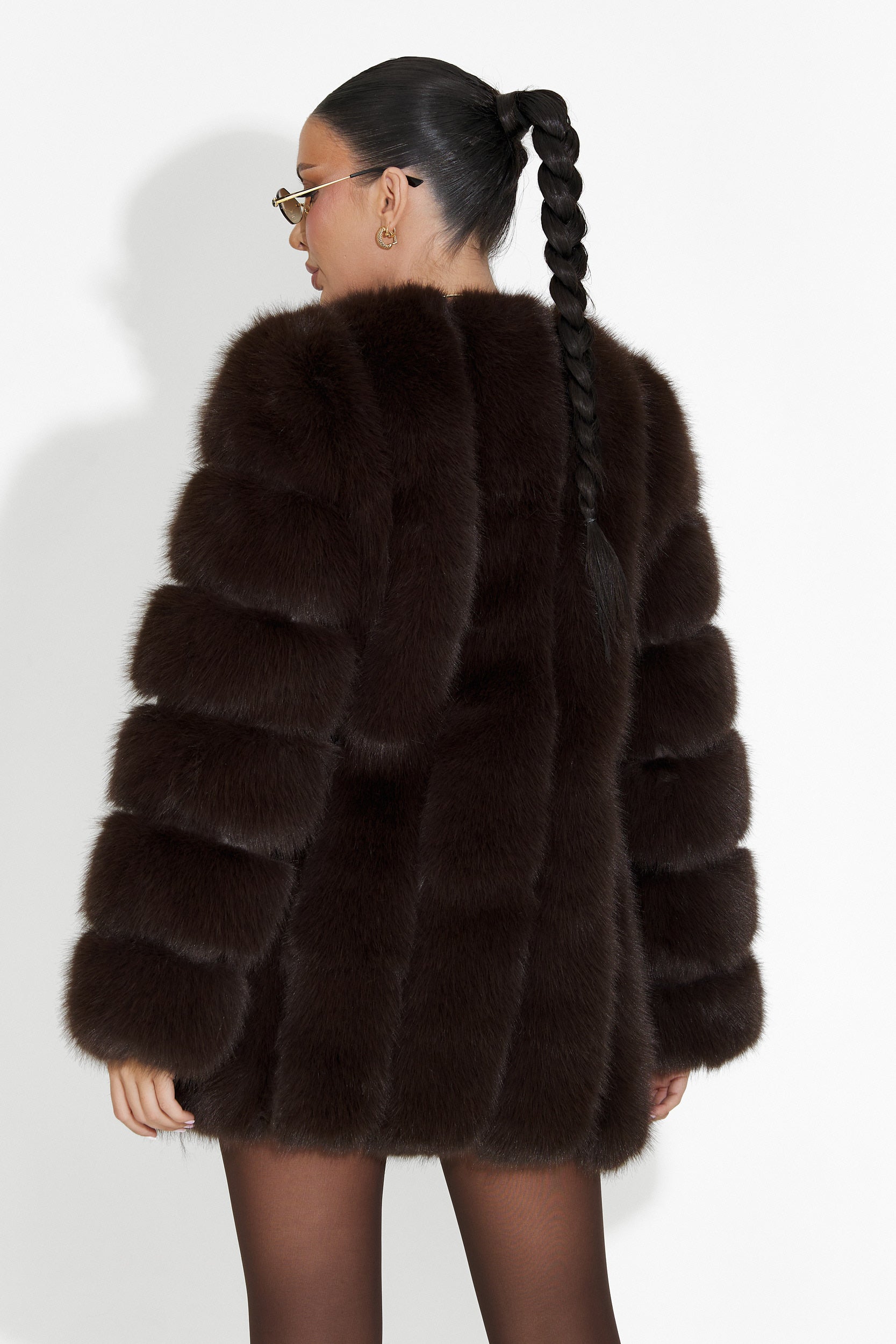 Кафяво кожено палто на Jameia Bogas