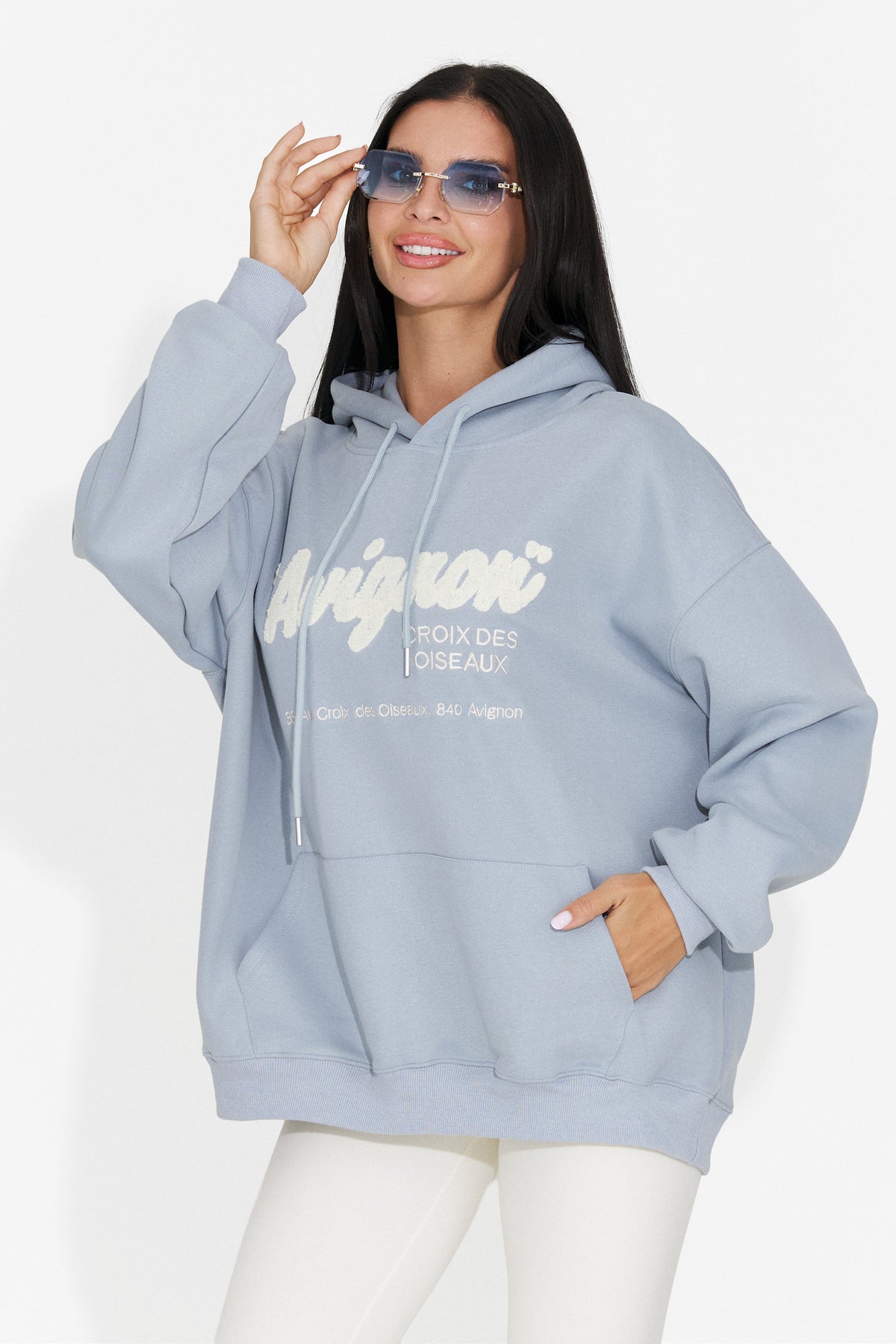 Hanorac casual bleu Valotdiva Bogas