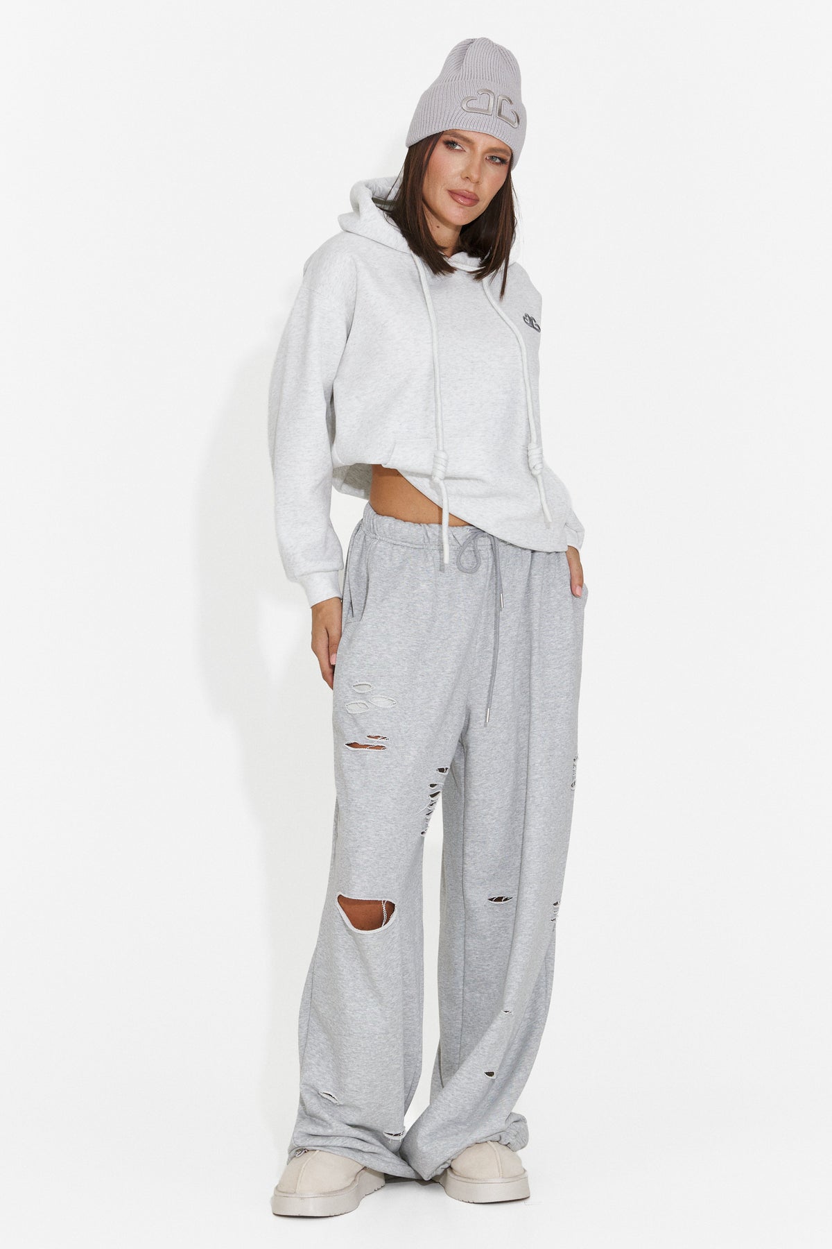 Hanorac casual gri Ciratonia Bogas