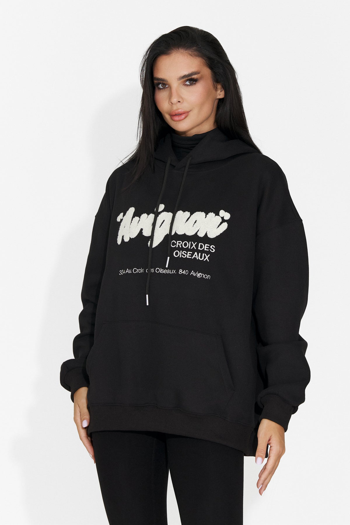 Hanorac casual negru Valotdiva Bogas