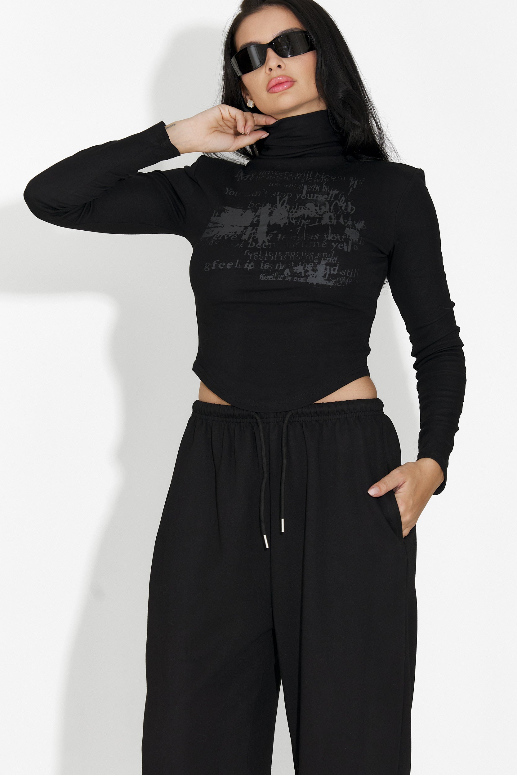 Дамска черна ежедневна блуза Fenalya Bogas