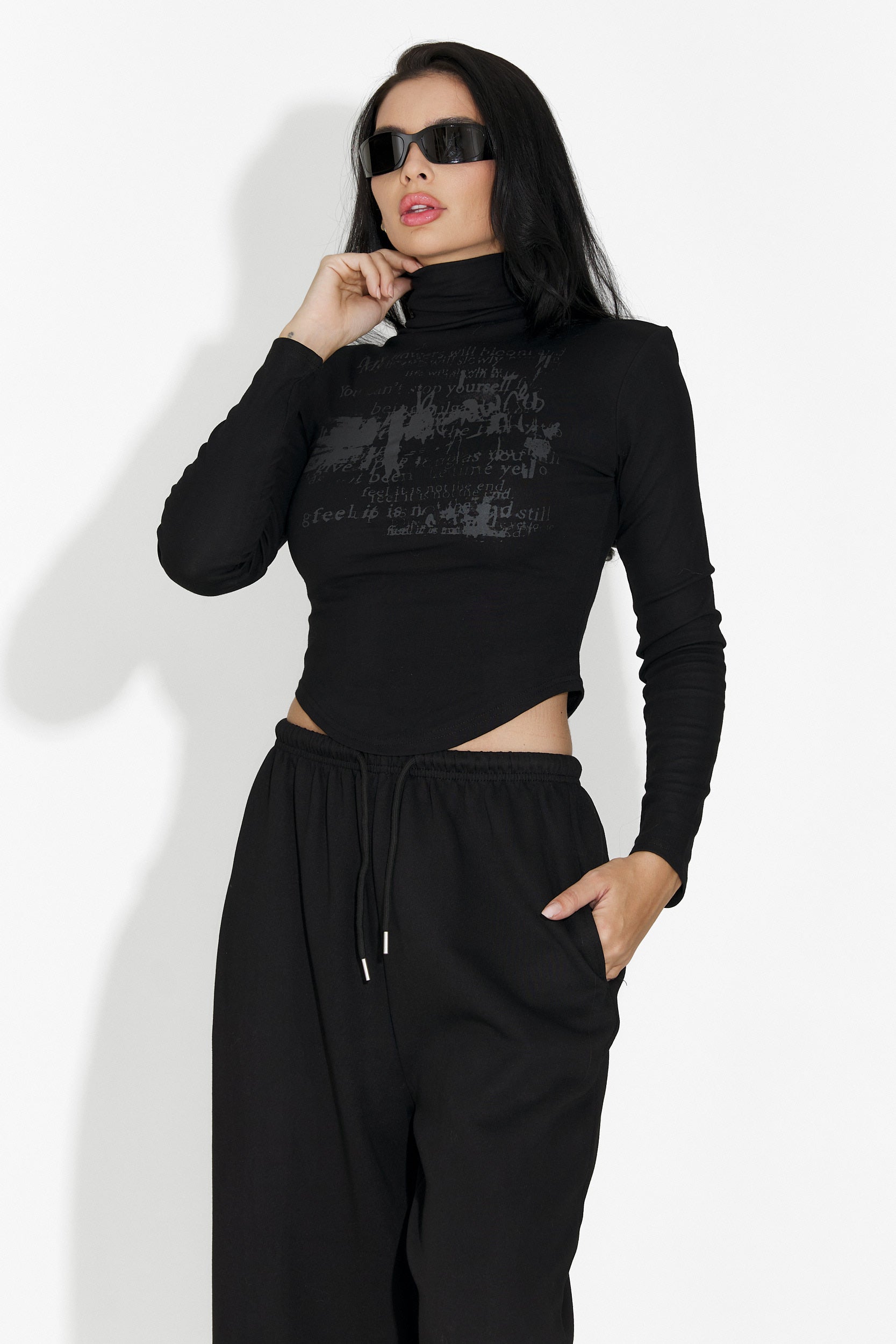 Дамска черна ежедневна блуза Fenalya Bogas