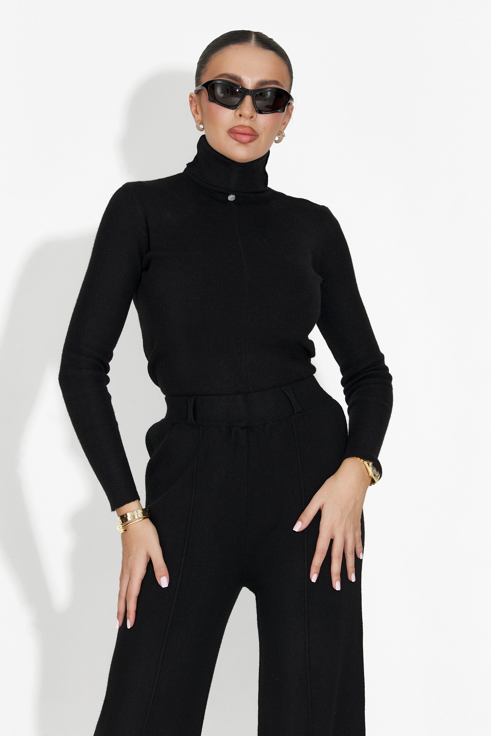 Черна дамска ежедневна блуза Invera Bogas