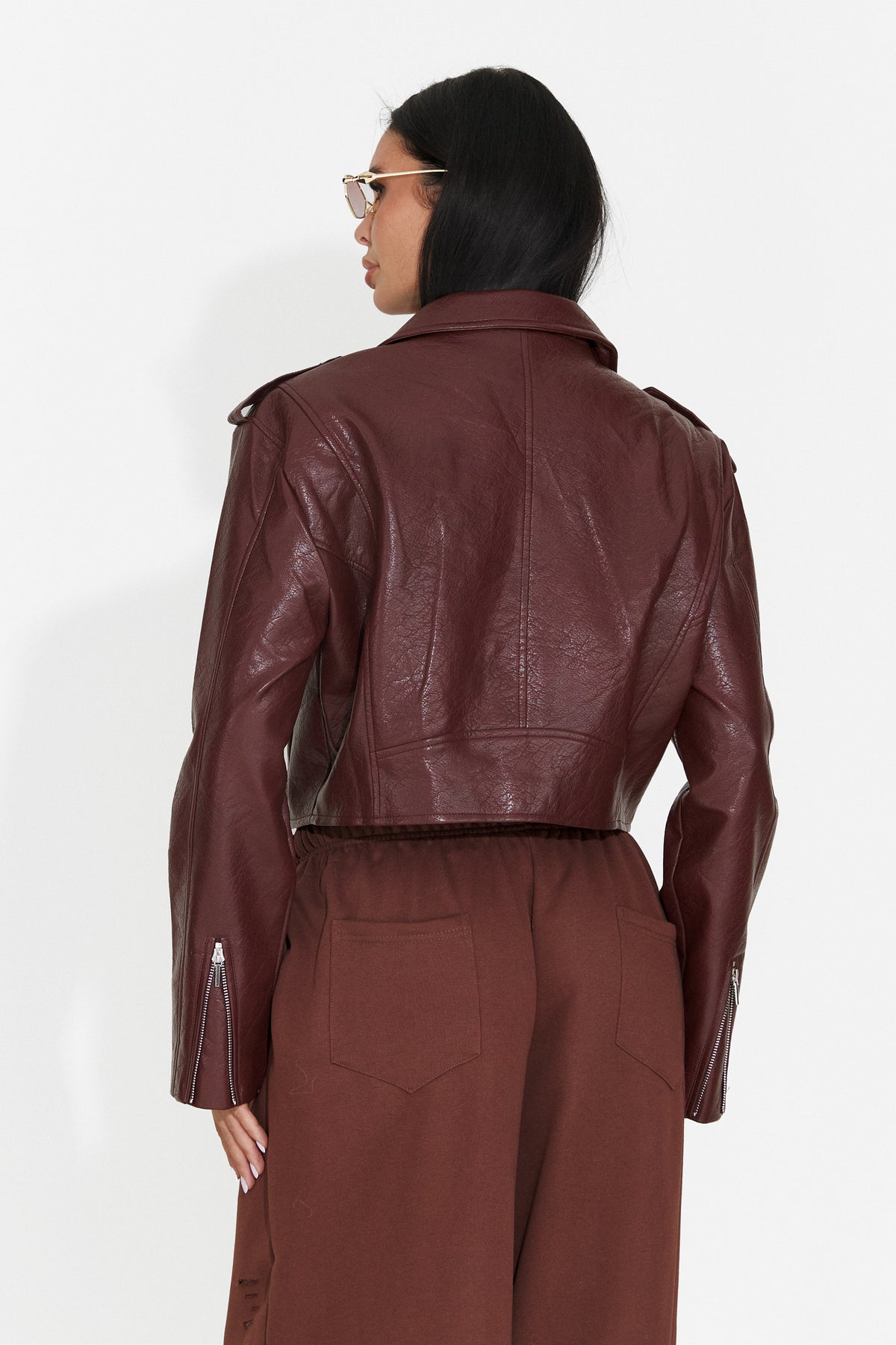 Jacheta casual Burgundy Glimyra Bogas