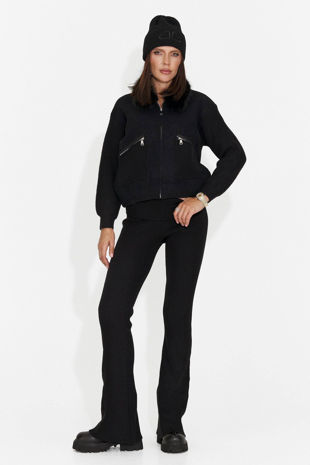 Jacheta casual neagra Luzlea Bogas