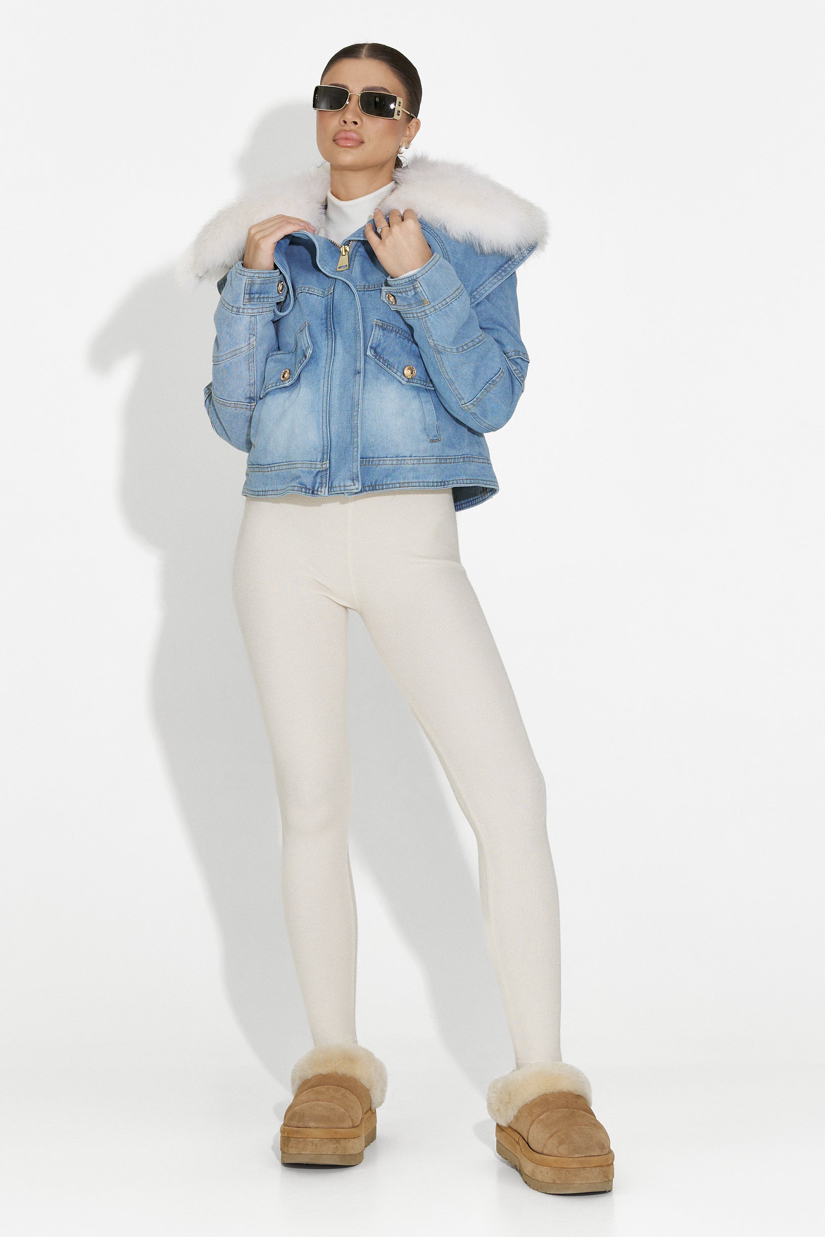 Дамско сако в синьо Veliora Bogas