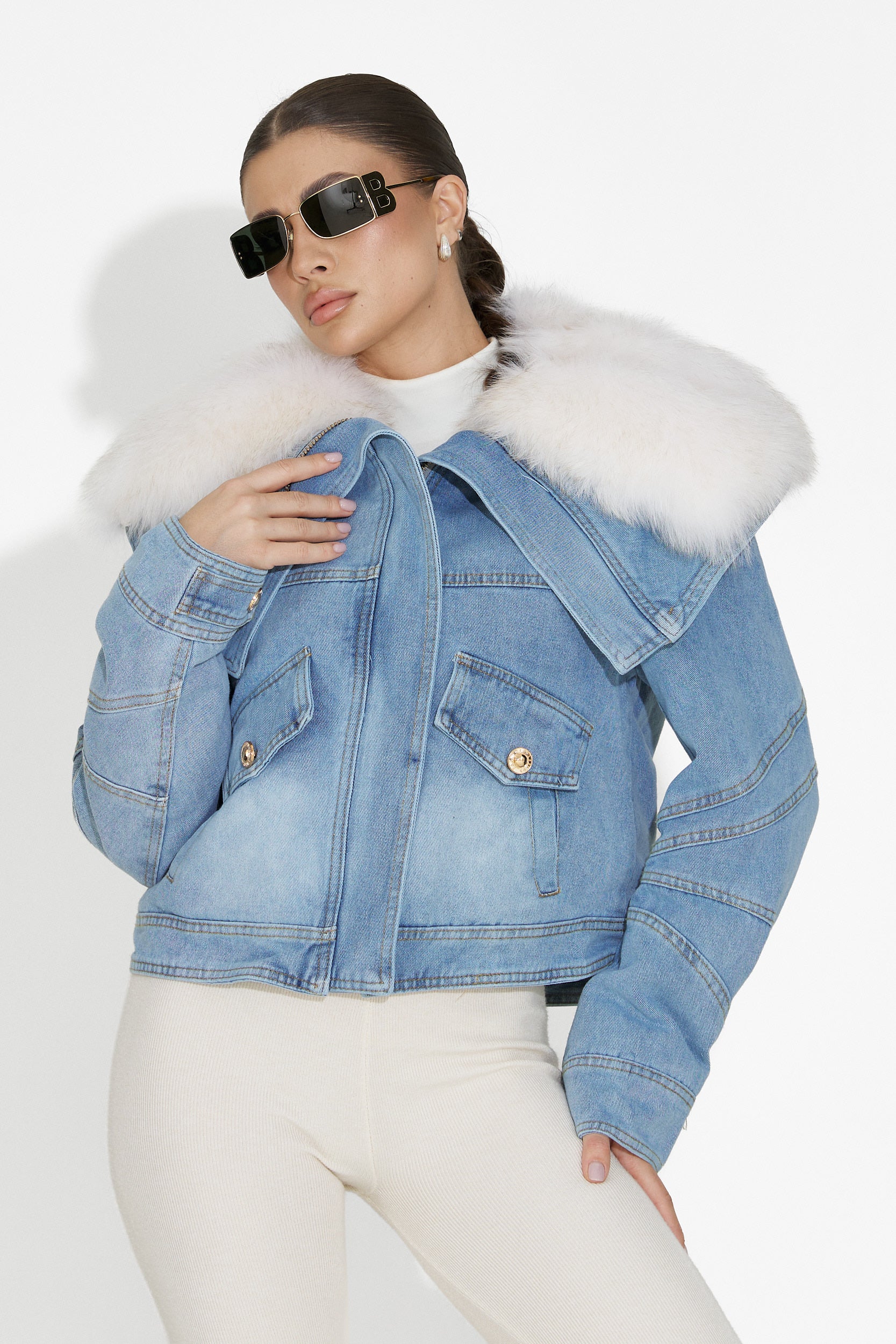 Дамско сако в синьо Veliora Bogas