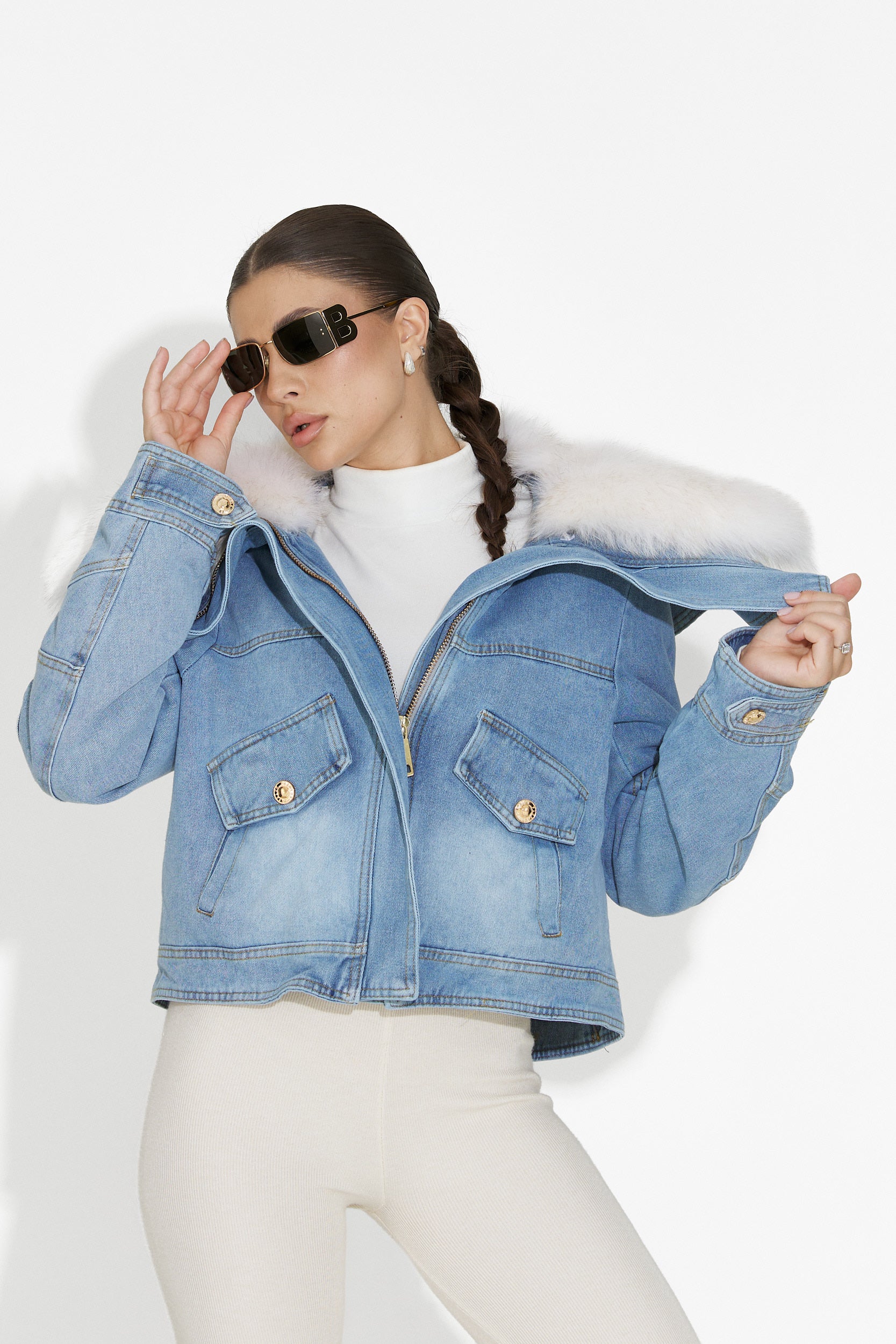 Дамско сако в синьо Veliora Bogas