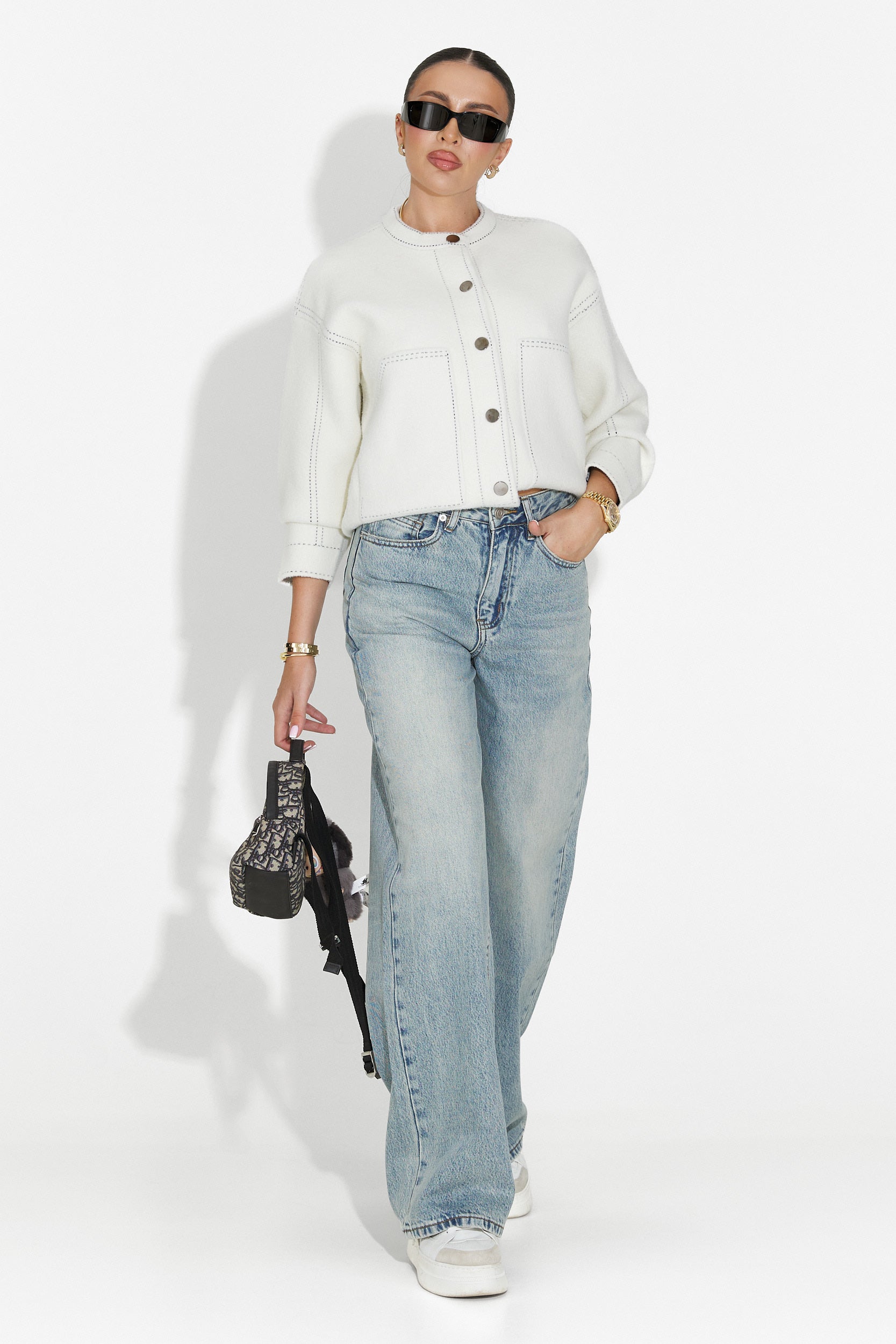 Ежедневна дамска бяла яке Emalin Bogas