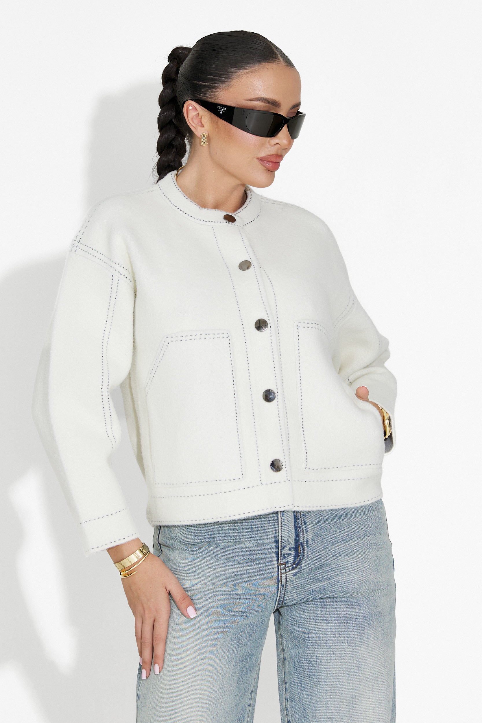 Ежедневна дамска бяла яке Emalin Bogas