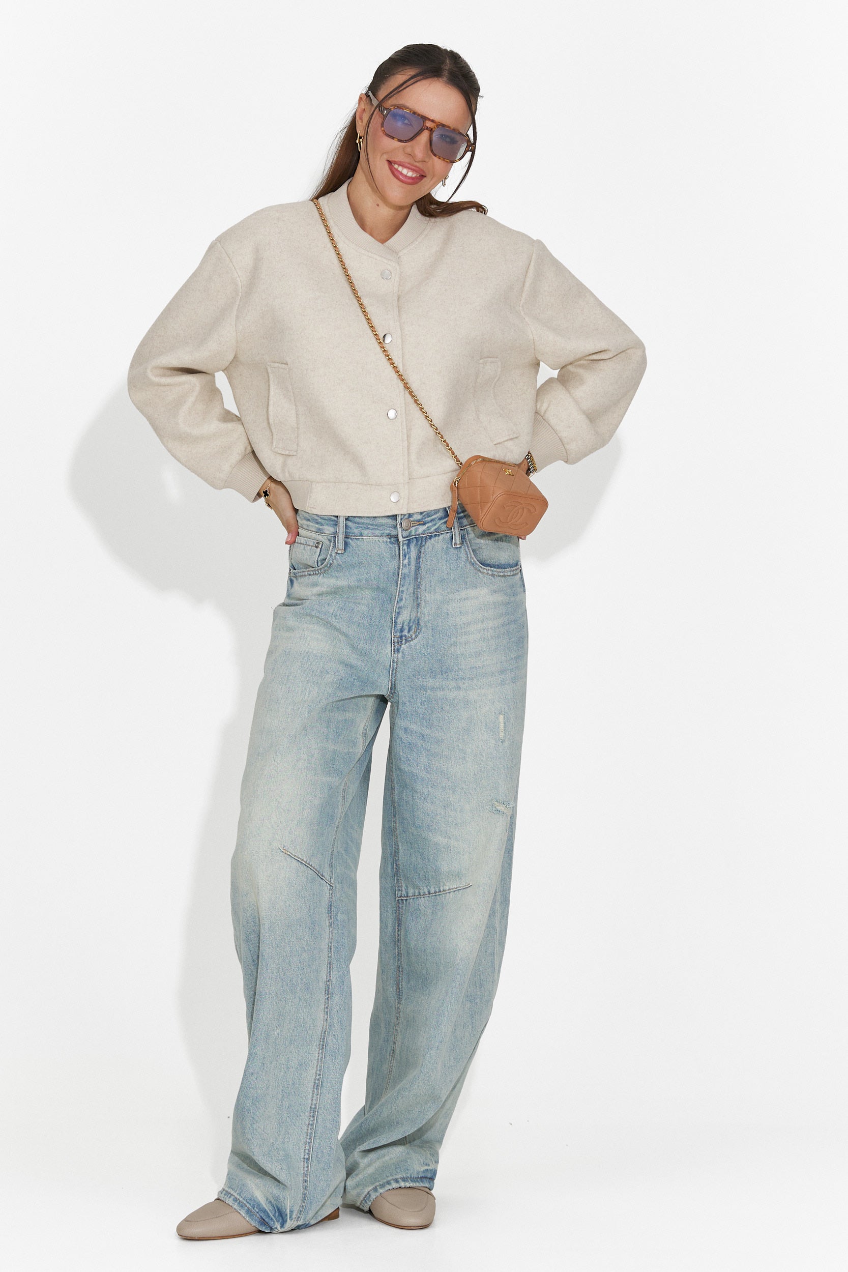 Дамско ежедневно яке бежово Gineta Bogas