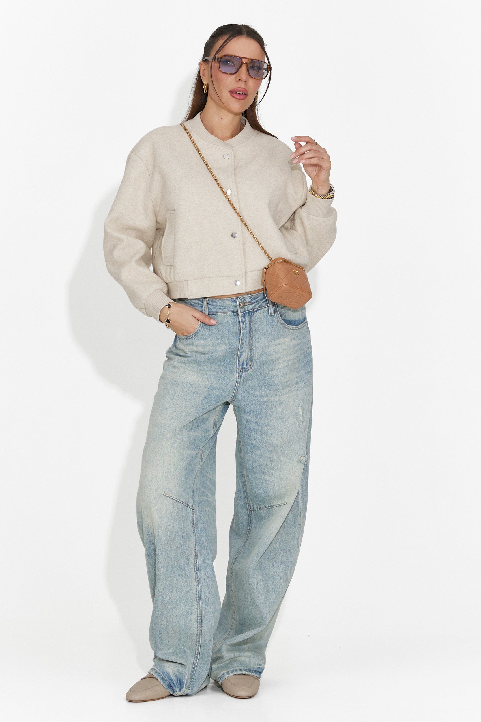 Дамско ежедневно яке бежово Gineta Bogas