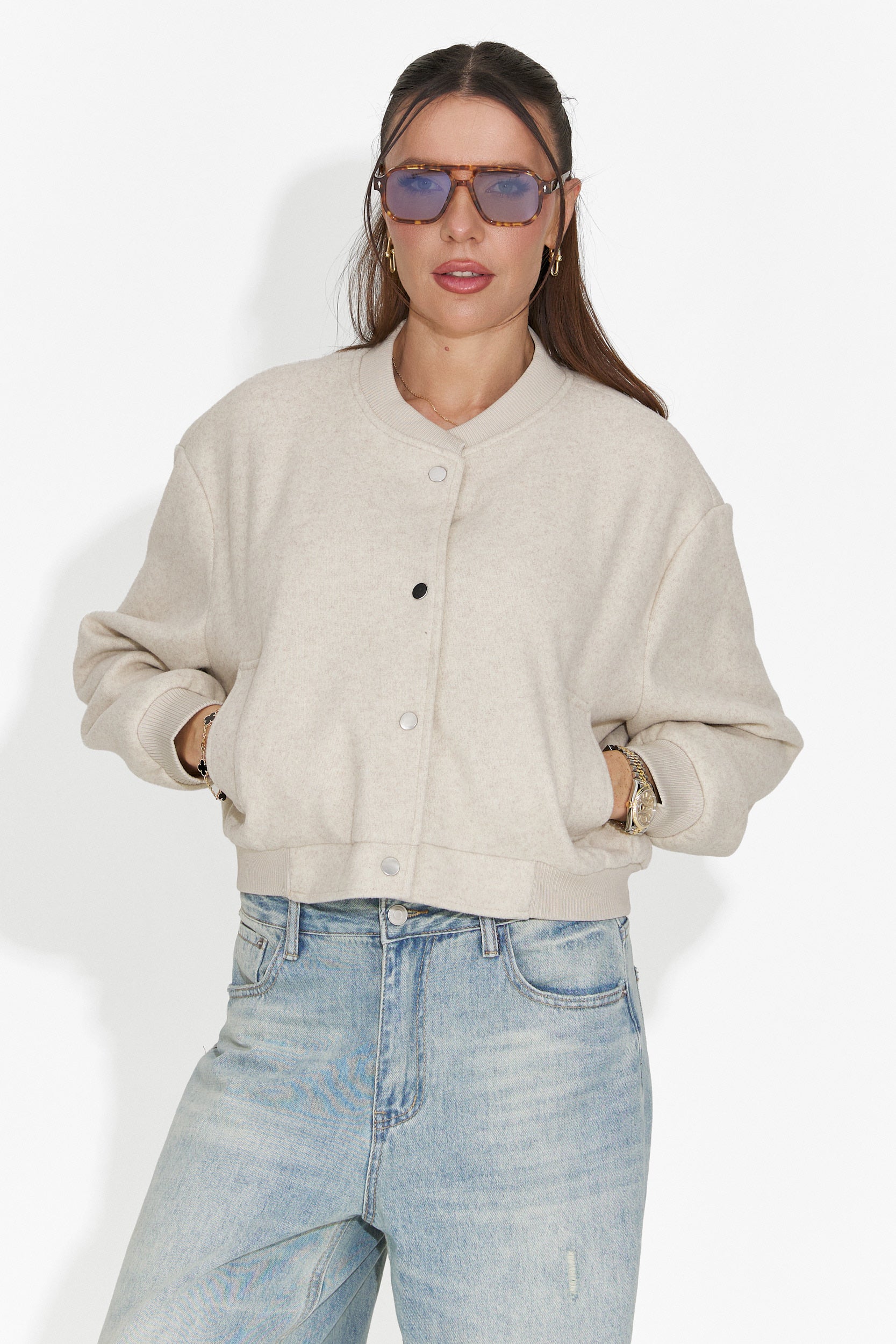 Дамско ежедневно яке бежово Gineta Bogas