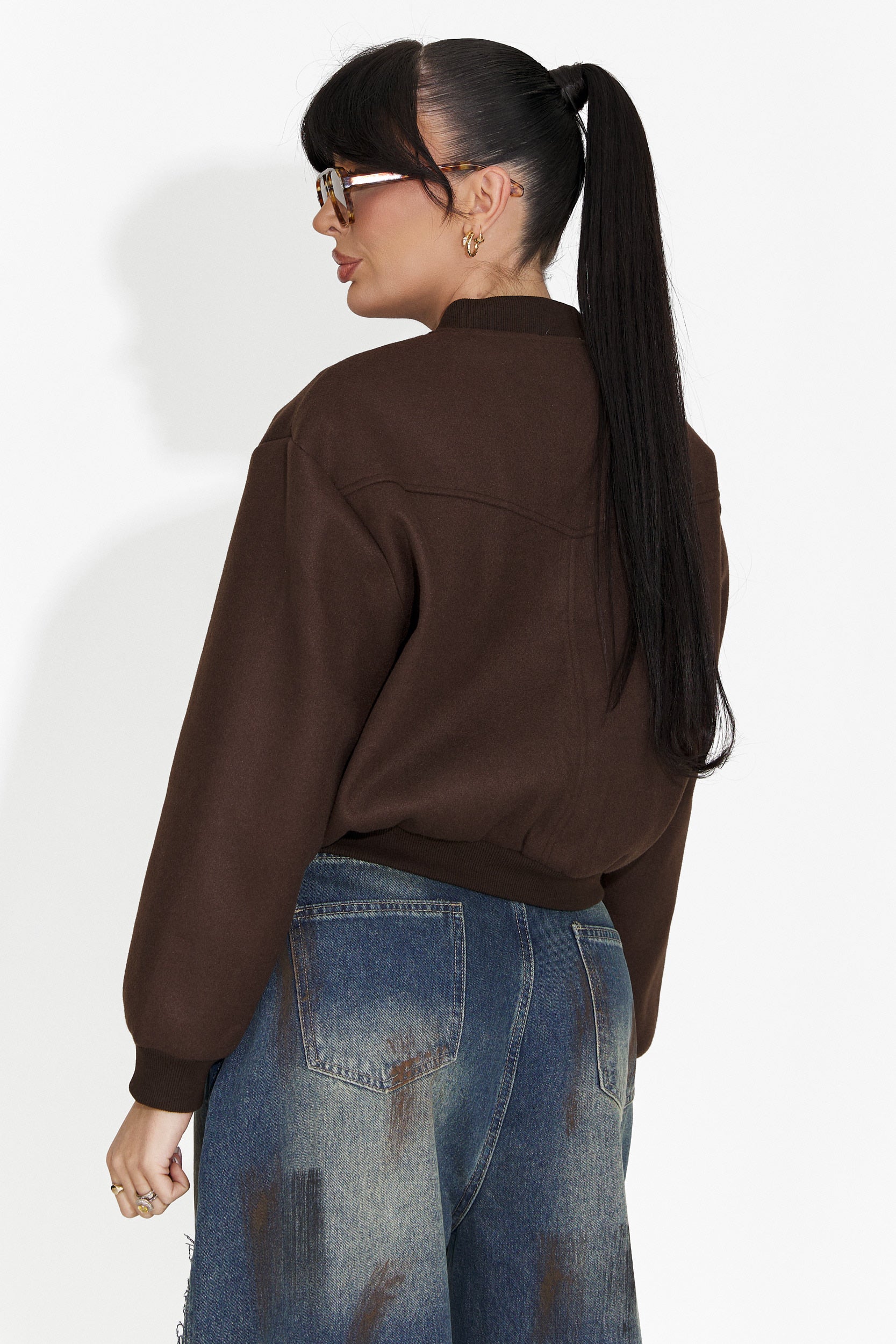 Дамско ежедневно яке кафяво Gineta Bogas