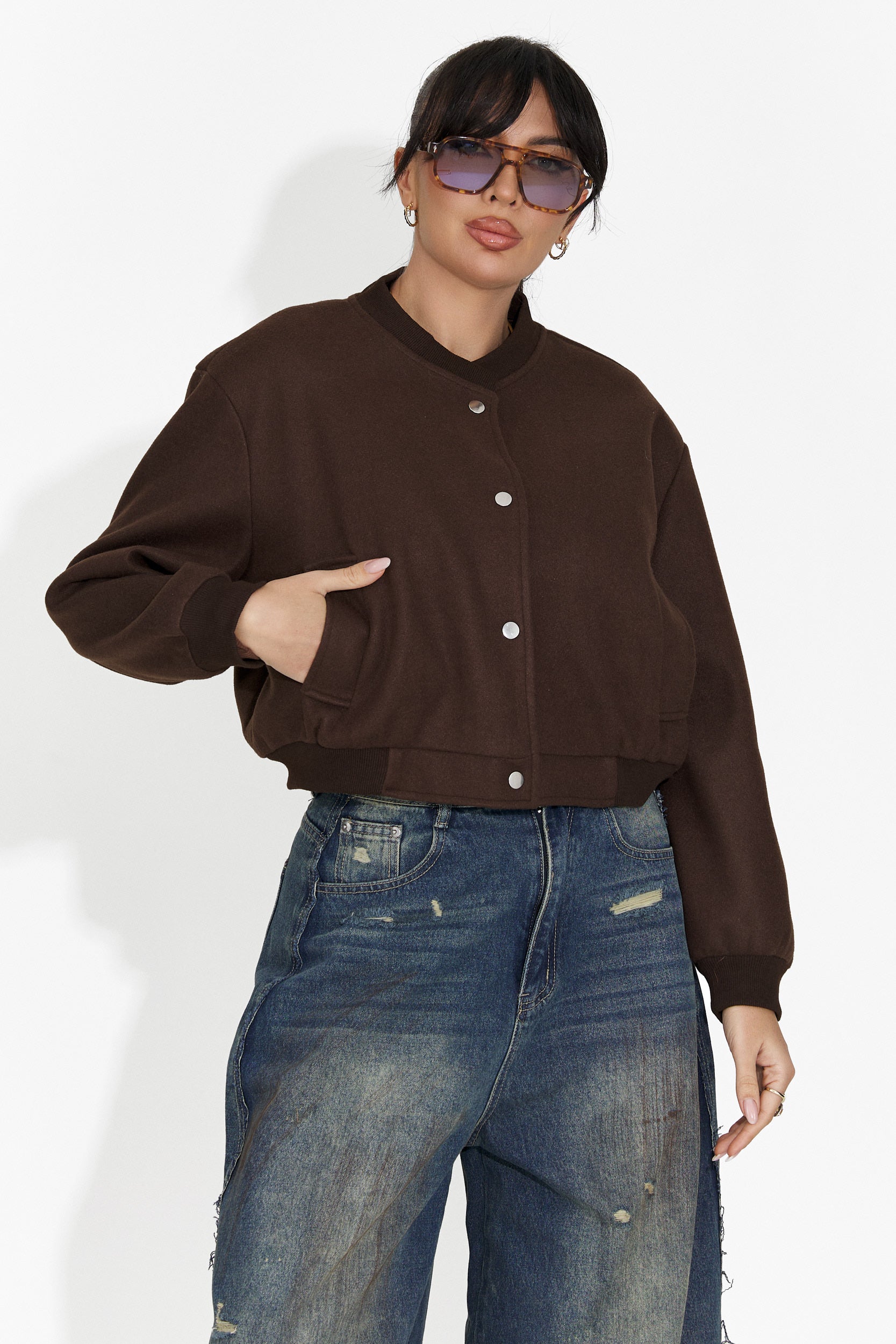 Дамско ежедневно яке кафяво Gineta Bogas